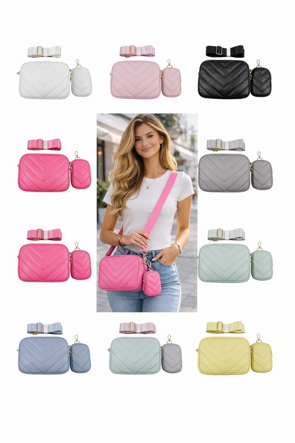 Antonio Umhängetasche Damen Umhängetasche m. Münzbeutel Crossbody Bag modische City Tasche