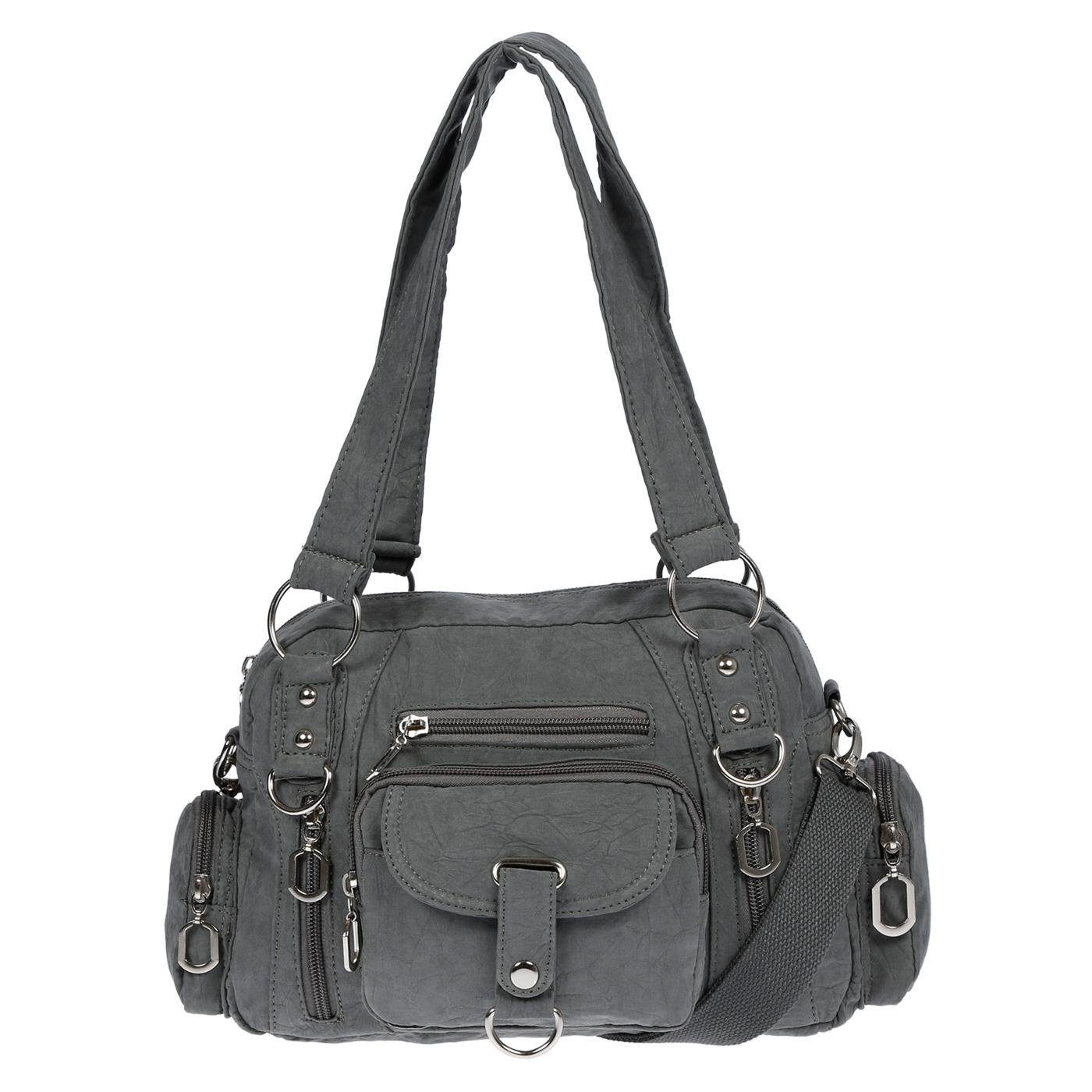 Christian Wippermann Henkeltasche Damenhandtasche Schultertasche Tasche Umhängetasche, Canvas Shopper Crossover Bag