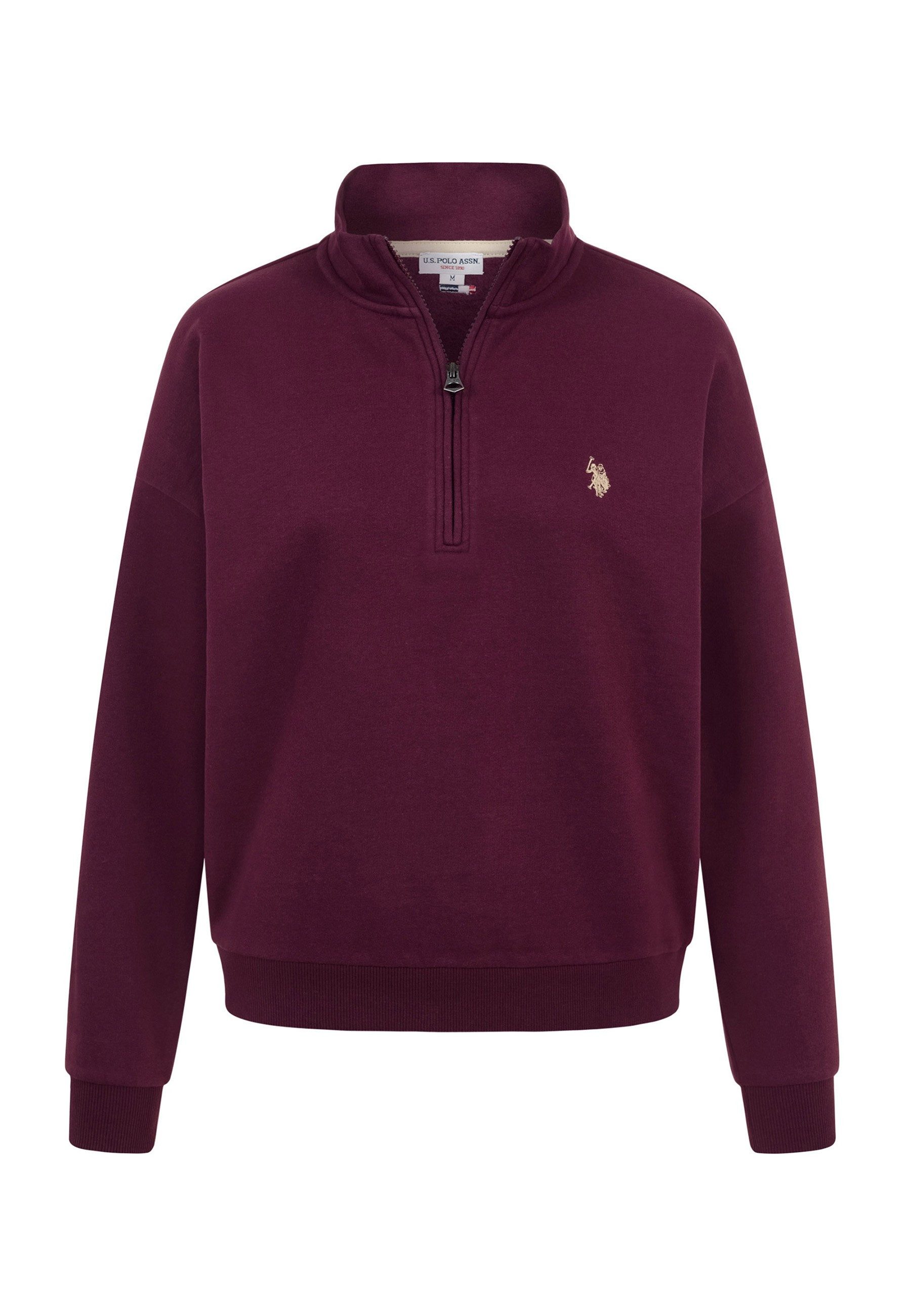 U.S. Polo Assn. Sweatshirt mit Stehkragen und gesticktem Brustlogo Weiches Damen-Sweatshirt mit Rippbündchen und normaler Passform – Bild 5 von 5