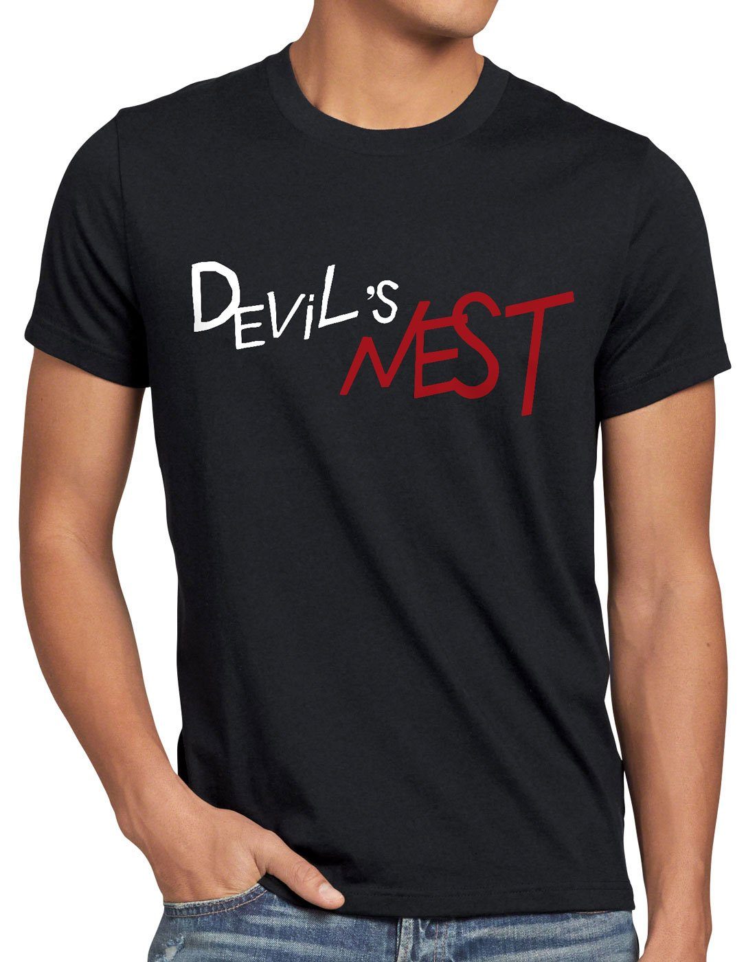 style3 Print-Shirt Herren T-Shirt Devils Nest Jungen Kostüm Cosplay Alchemist Anime Fan-Shirt schwarz