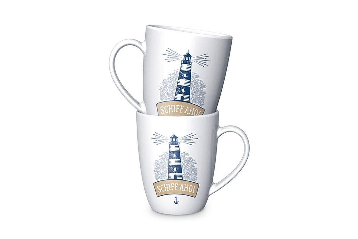 La Vida Tasse, Porzellan, Farbe: Mehrfarbig, Motiv: Leuchtturm