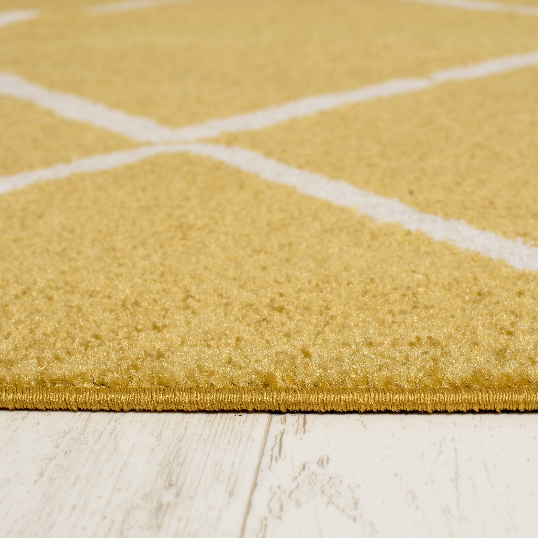 Designteppich Modern Teppich Geometrisch x 7 Fußbodenheizung, Mazovia, Muster Höhe Geeignet Kurzflor Kurzflor, farbe für - Gelb 80 150 cm, mm