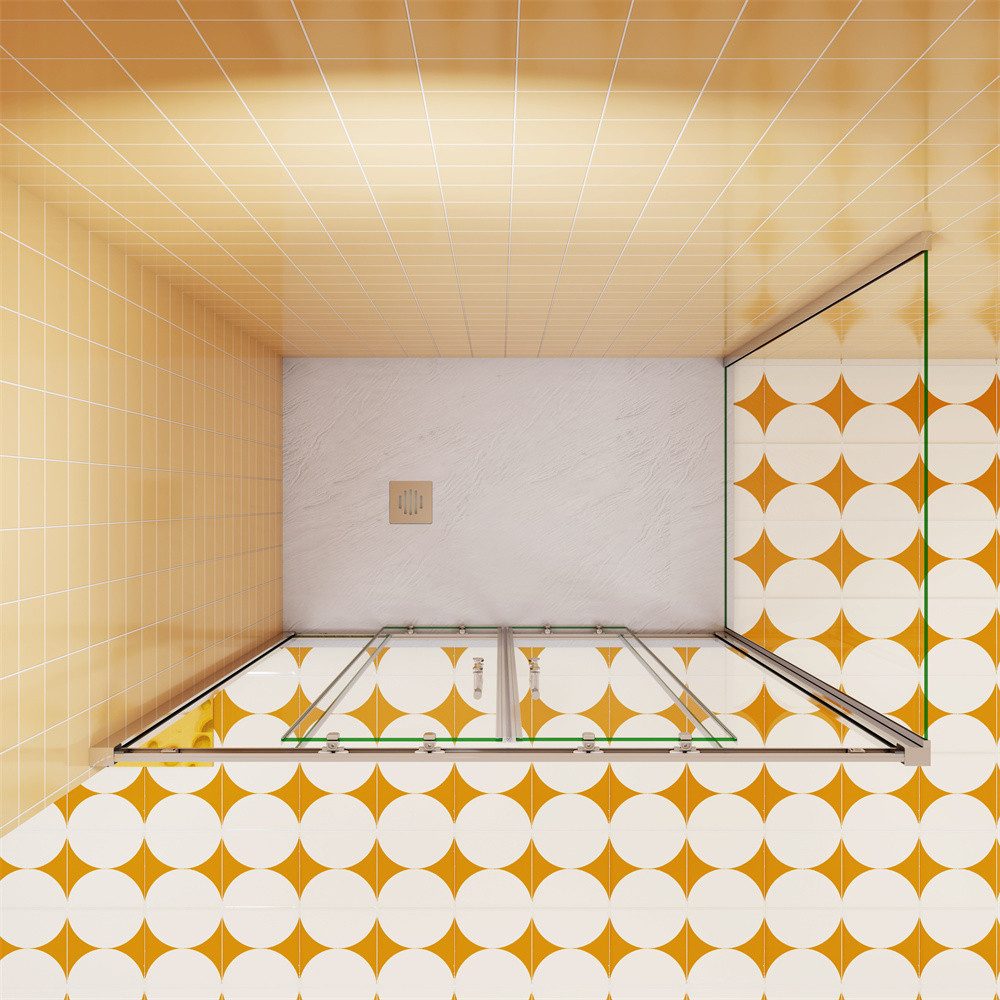 AICA Dusch-Einflügeltür 5mm ESG Glas Glastür Gleittür Duschkabine mit Seitenwand, 140x190 cm, (Set) Glas