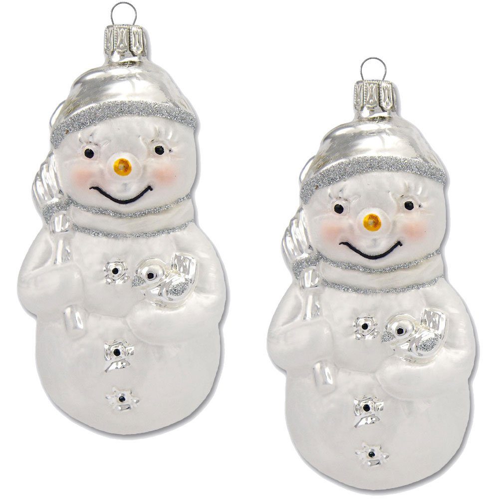 Thüringer Glasdesign Christbaumschmuck Schneemann Set (2 Stück) 11 cm aus G günstig online kaufen