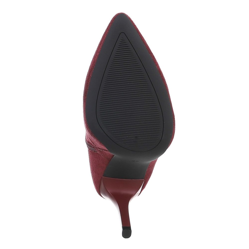 Ital-Design Elegante Ankle Boots für Damen mit hohem Absatz High-Heel-Stiefelette (90153129) Pfennig-/Stilettoabsatz Stiefeletten in Weinrot