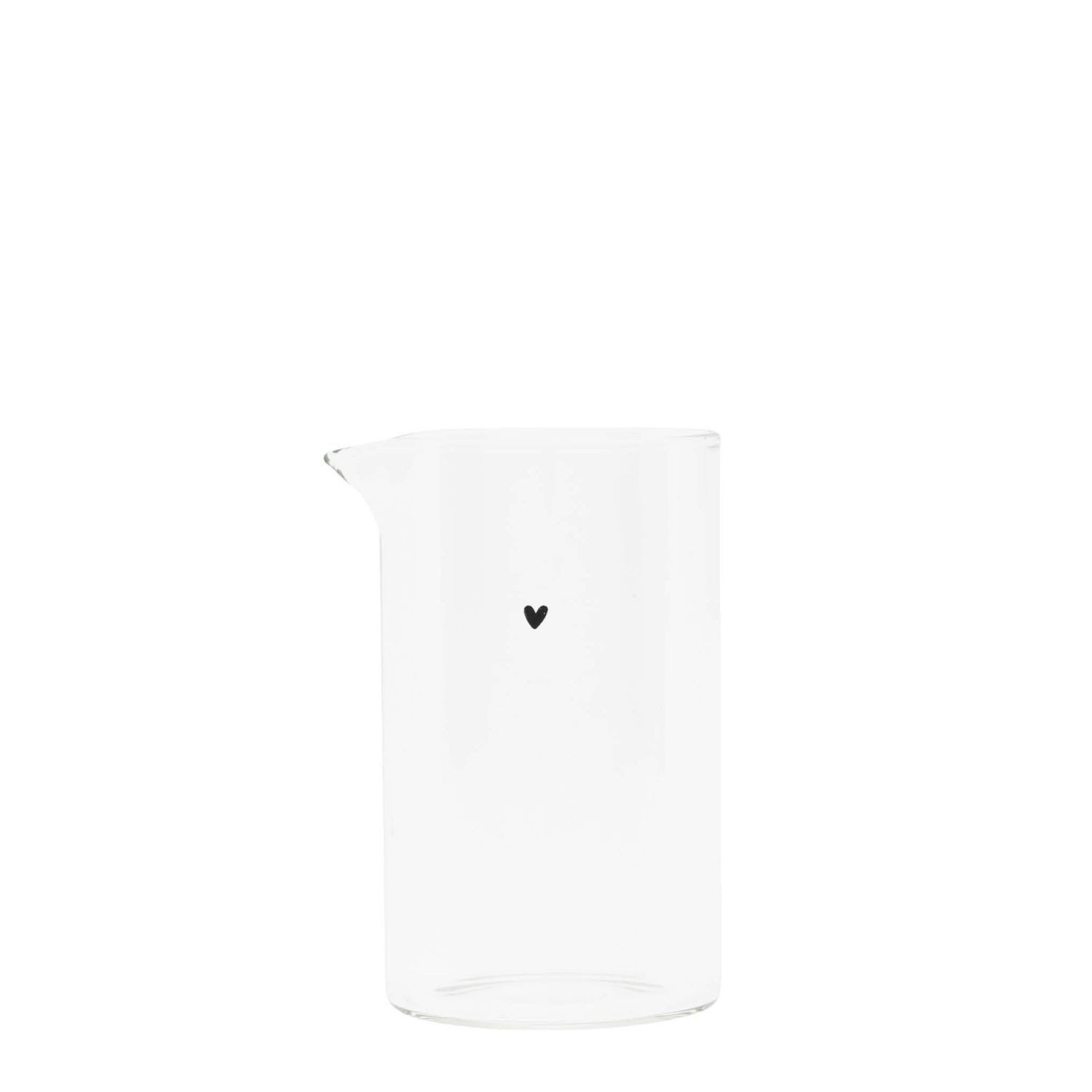 Bastion Collections Milchkännchen schwarzes Herz, 200 l, Handwäsche empfohlen, Transparent, kleines Herz, H: 10cm