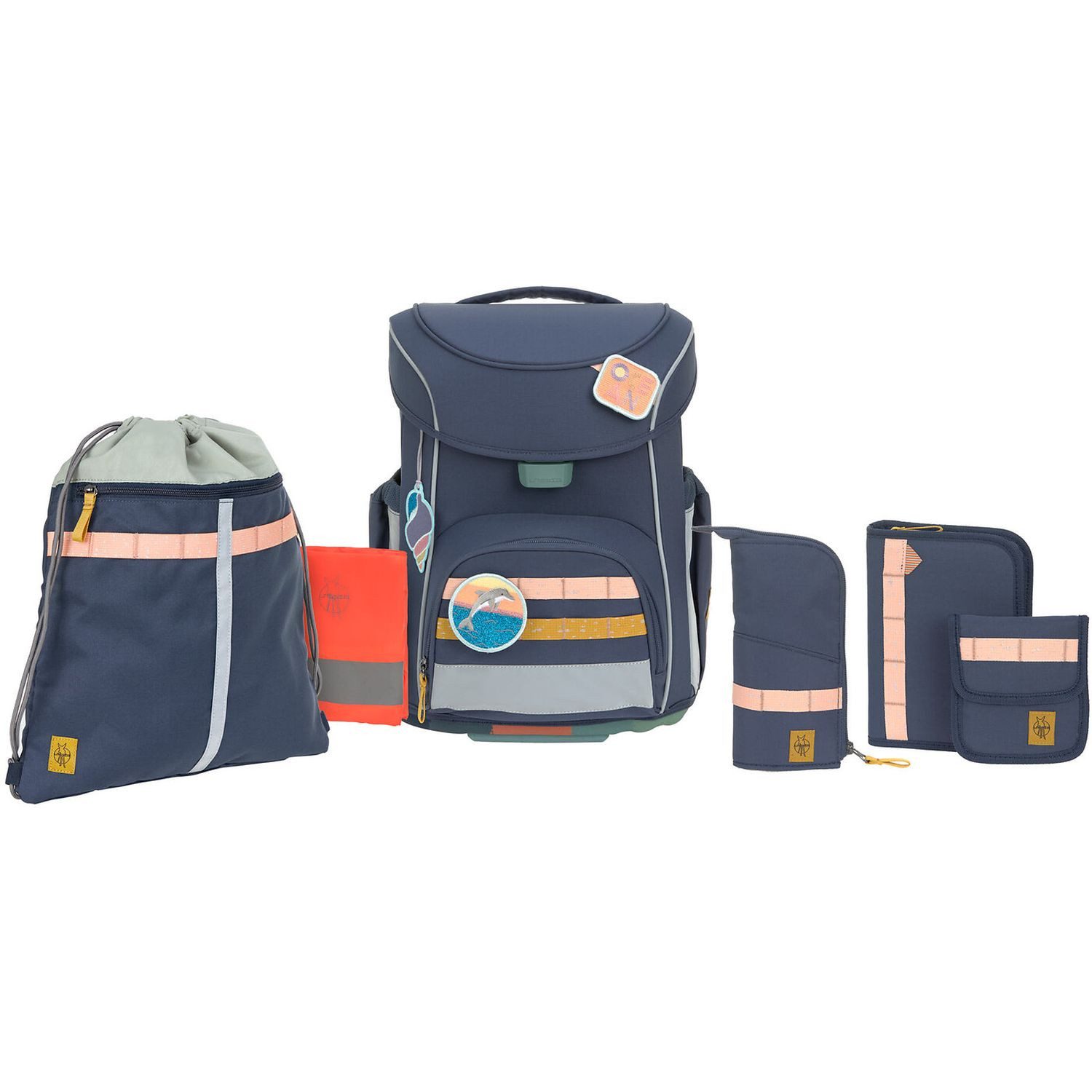 LÄSSIG Schulranzen Ranzenset 7-tlg. Slim Unique navy