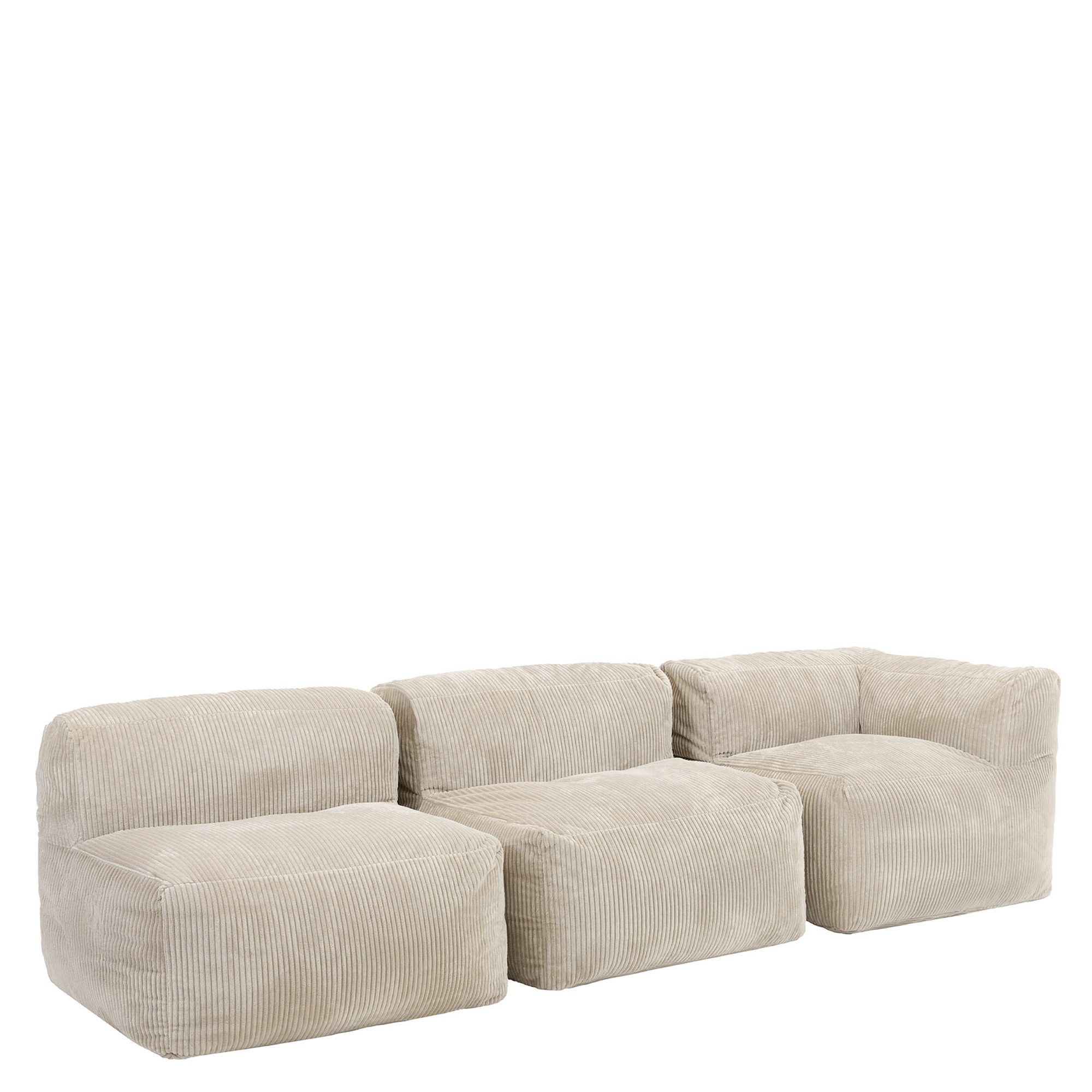 icon Sofa Modulares Ecksofa 3 Sitzer aus Cord Flauschig „Zen“, Spar-Set, Schaumstoff Füllung, für Wohnzimmer, für Schlafzimmer