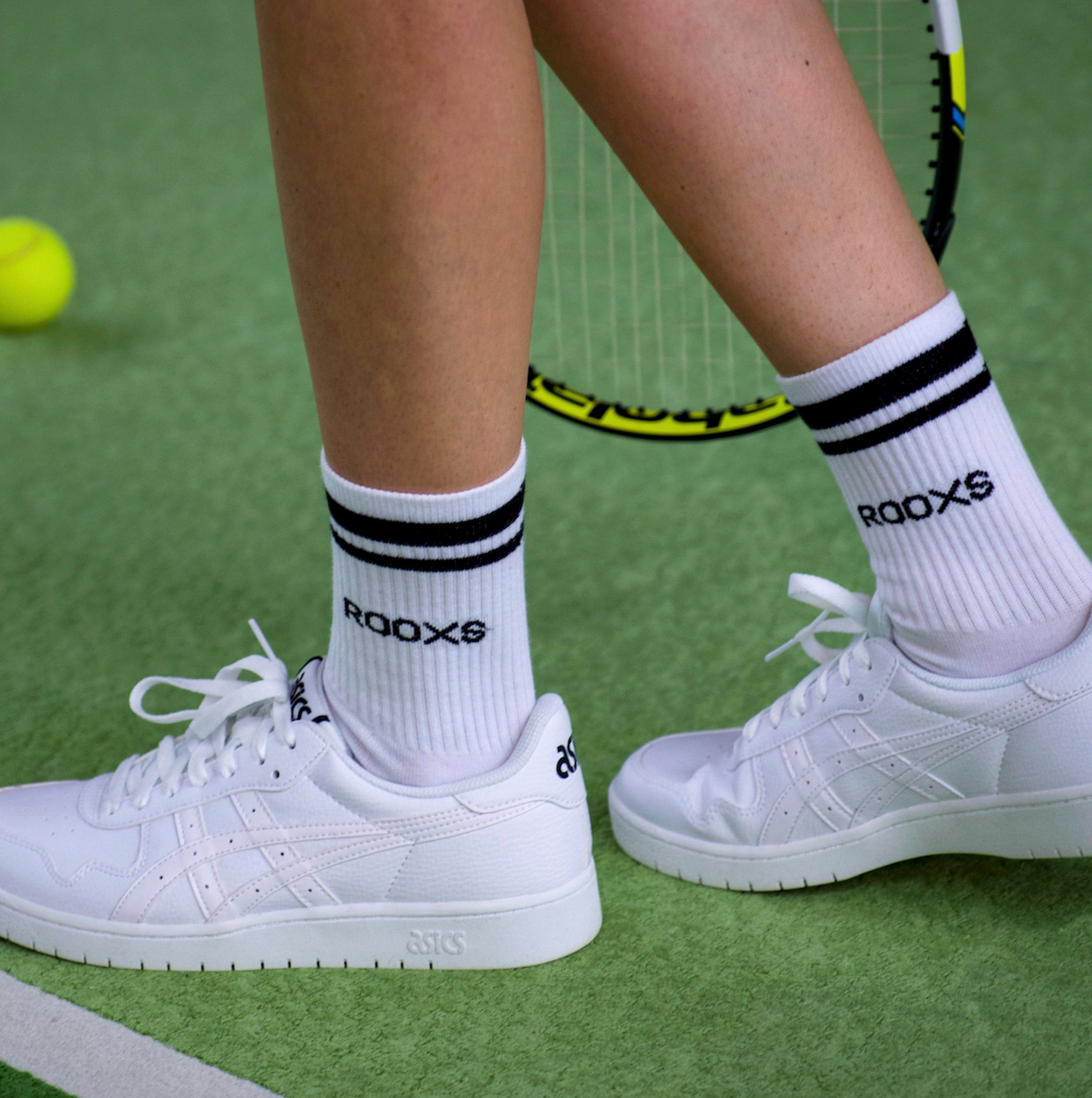 Made mit Tennissocken EU & Hohe 02 Sportsocken für in streifen, (3-Paar) Weiß Socken Damen Retro ROOXS Herren