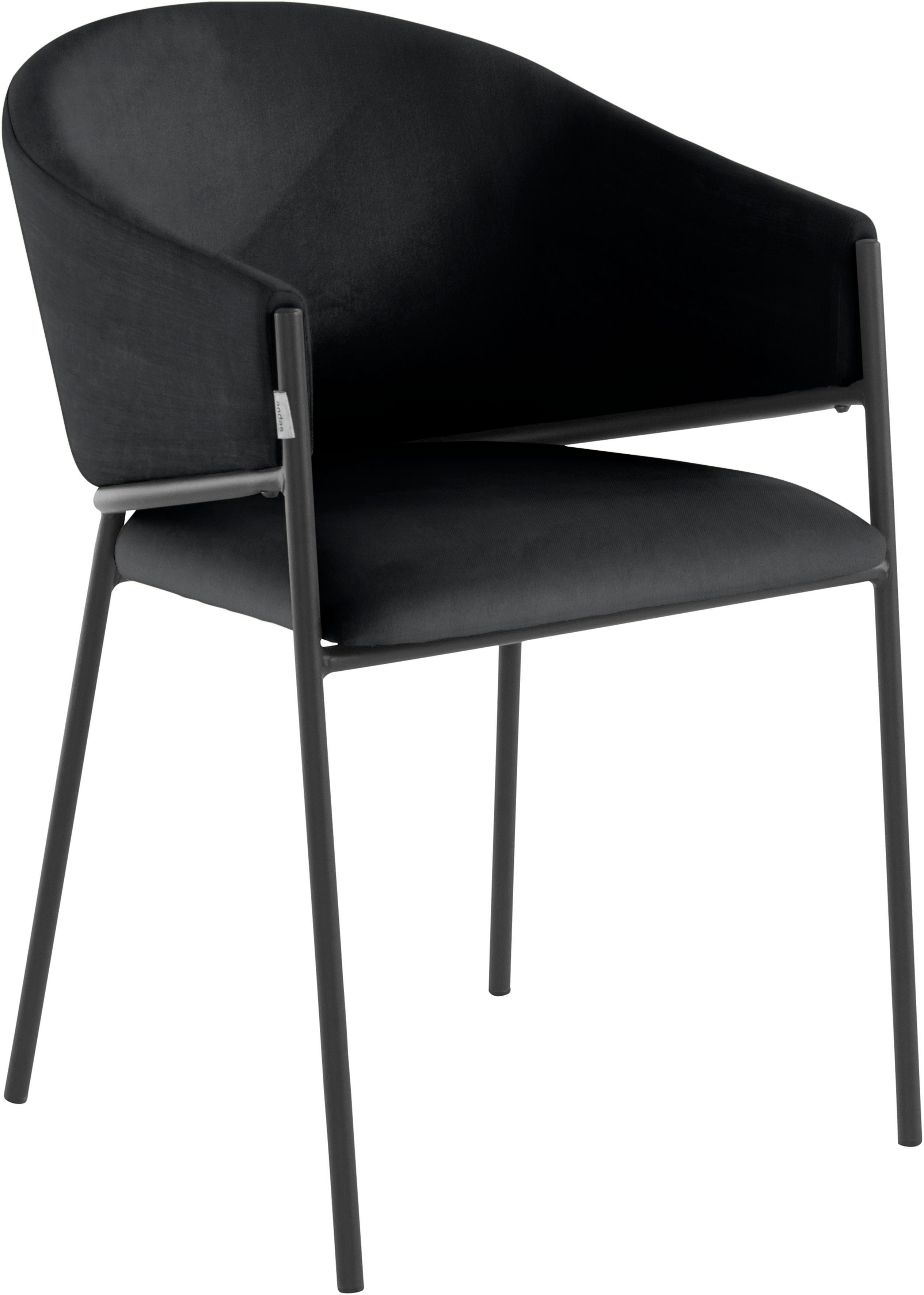 schwarzen (2 Sitzhöhe Metallbeinen, im mit Jorun 48 2er St), andas Set, cm Armlehnstuhl