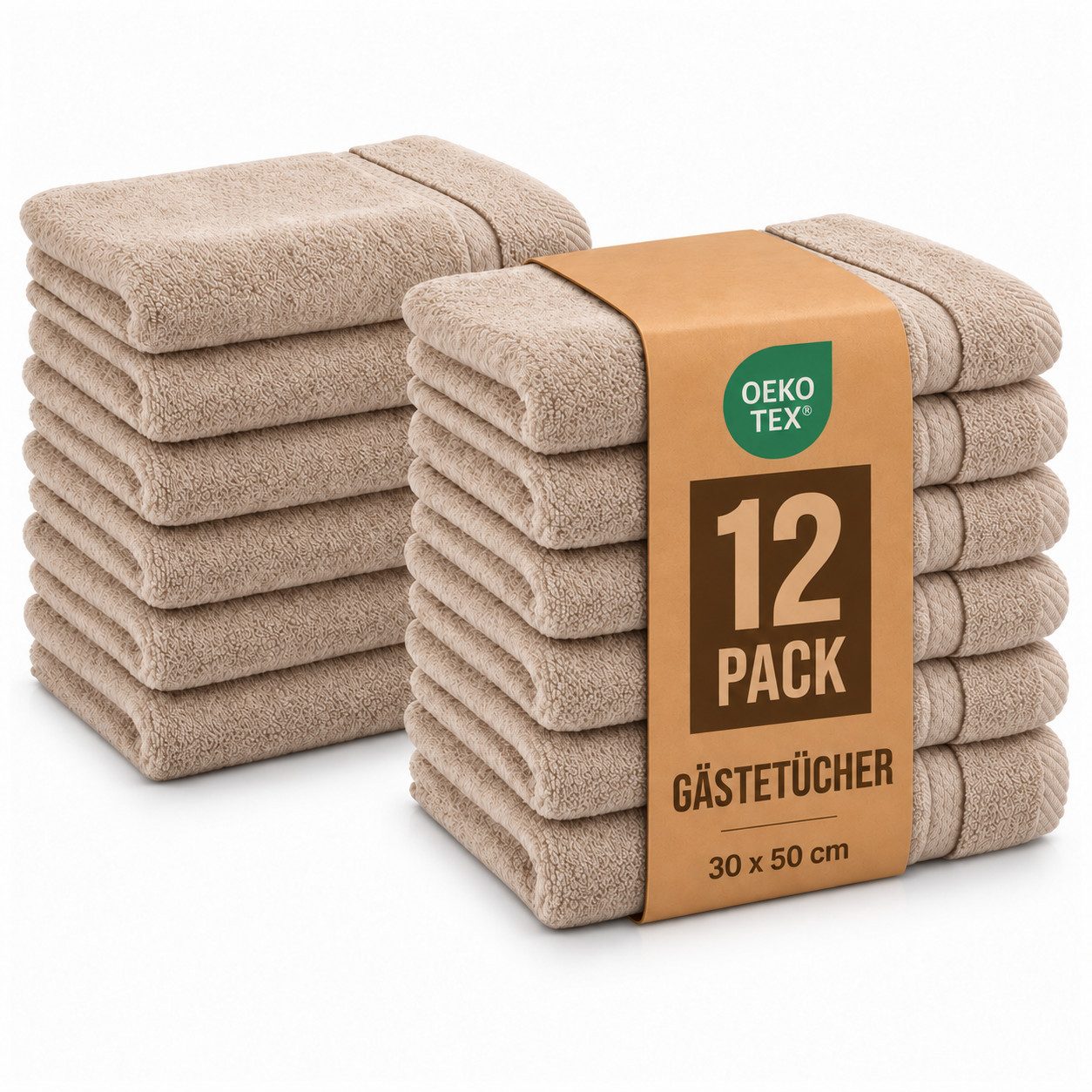 Komfortec Gästehandtücher Set aus 100% Baumwolle, (12-St)