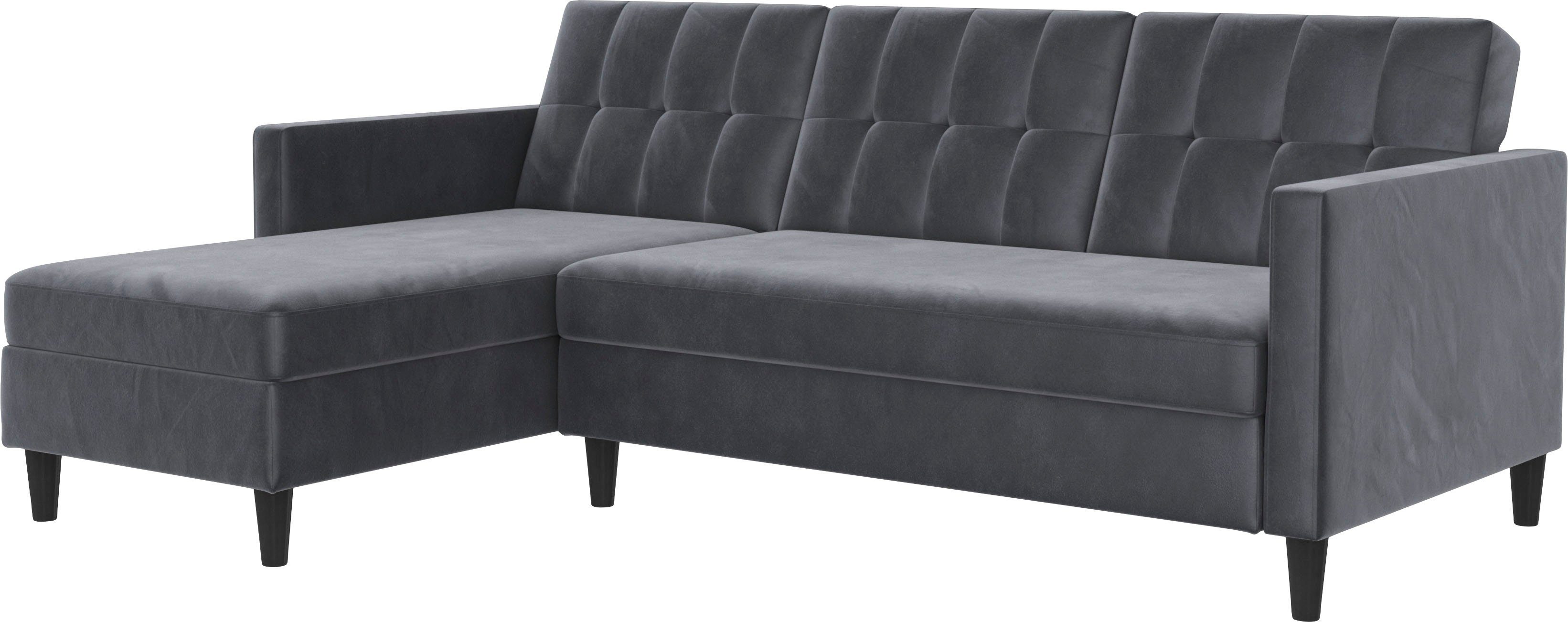 Home montierbar Recamiere mit Stauraum, beidseitig Dorel Hartford, und Ecksofa Bettfunktion