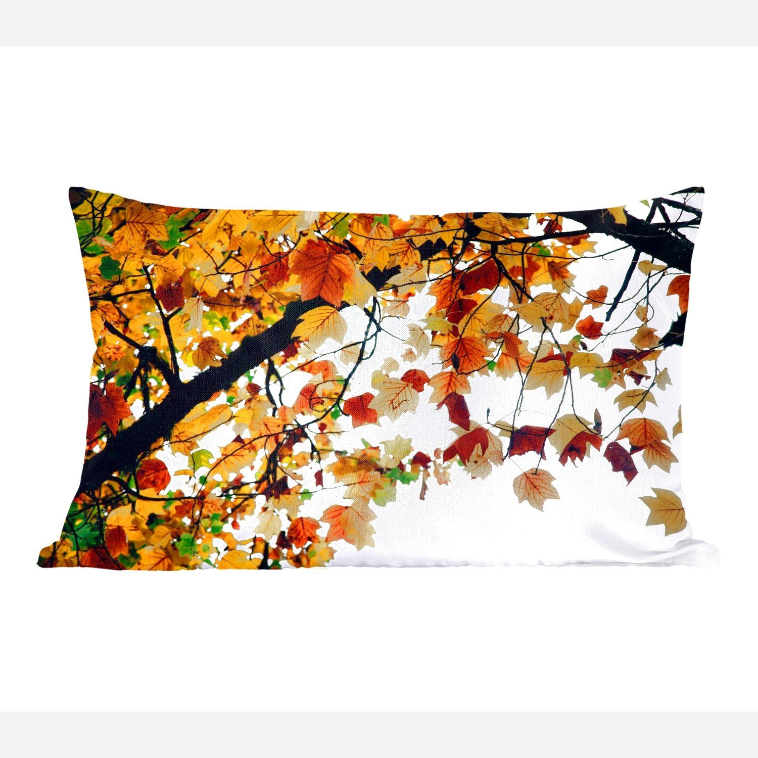 MuchoWow Dekokissen Bäume - Herbstblätter - Natur, Wohzimmer Dekoration, Zierkissen, Dekokissen mit Füllung, Schlafzimmer