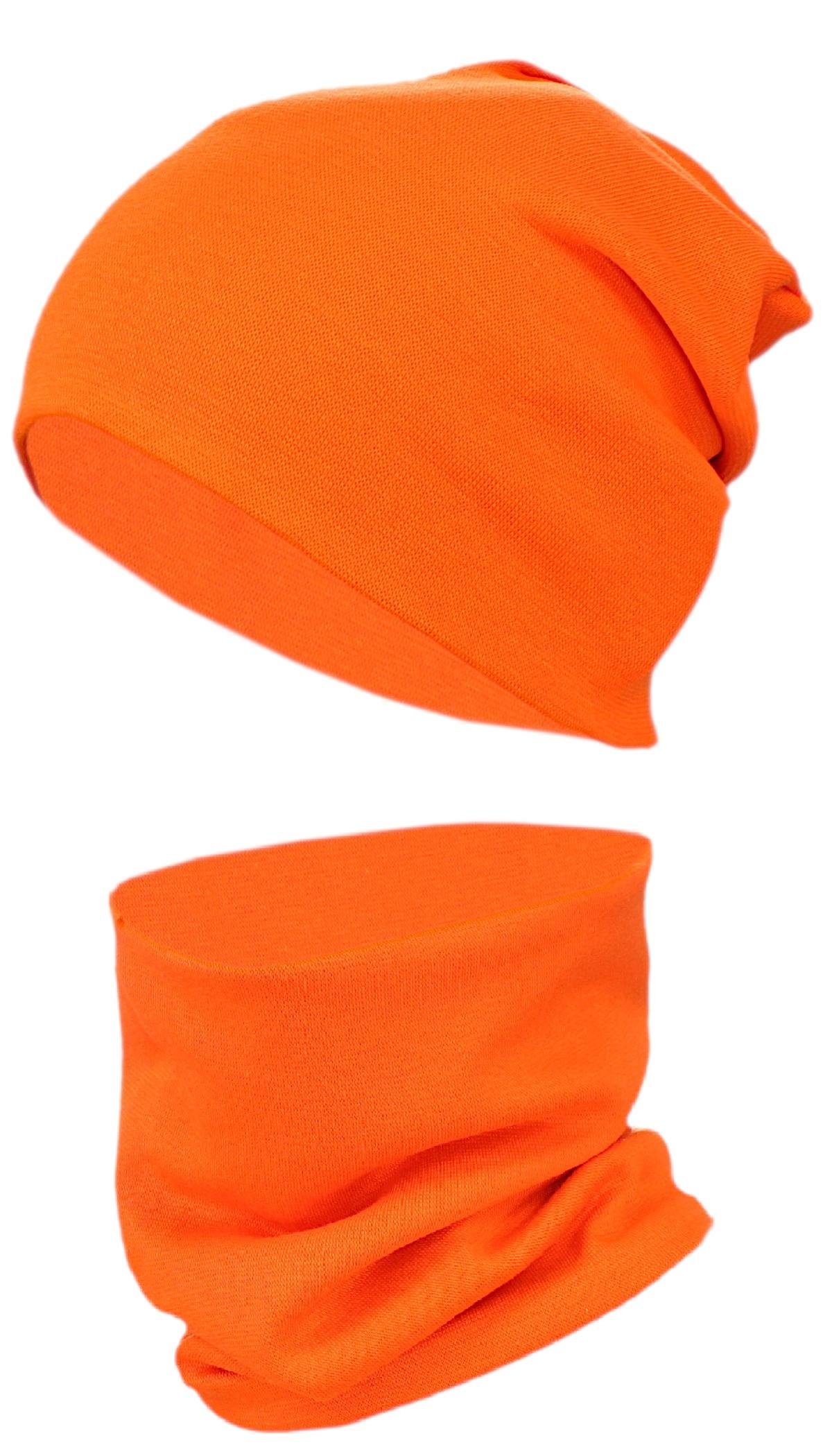 TupTam Beanie Kinder Beanie Mütze Schlauchschal Set aus Jersey und Rippstoff