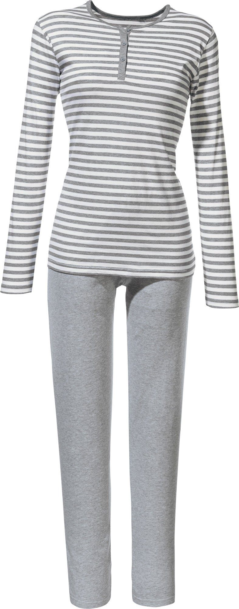 Erwin Müller Pyjama Damen-Schlafanzug Single-Jersey Streifen