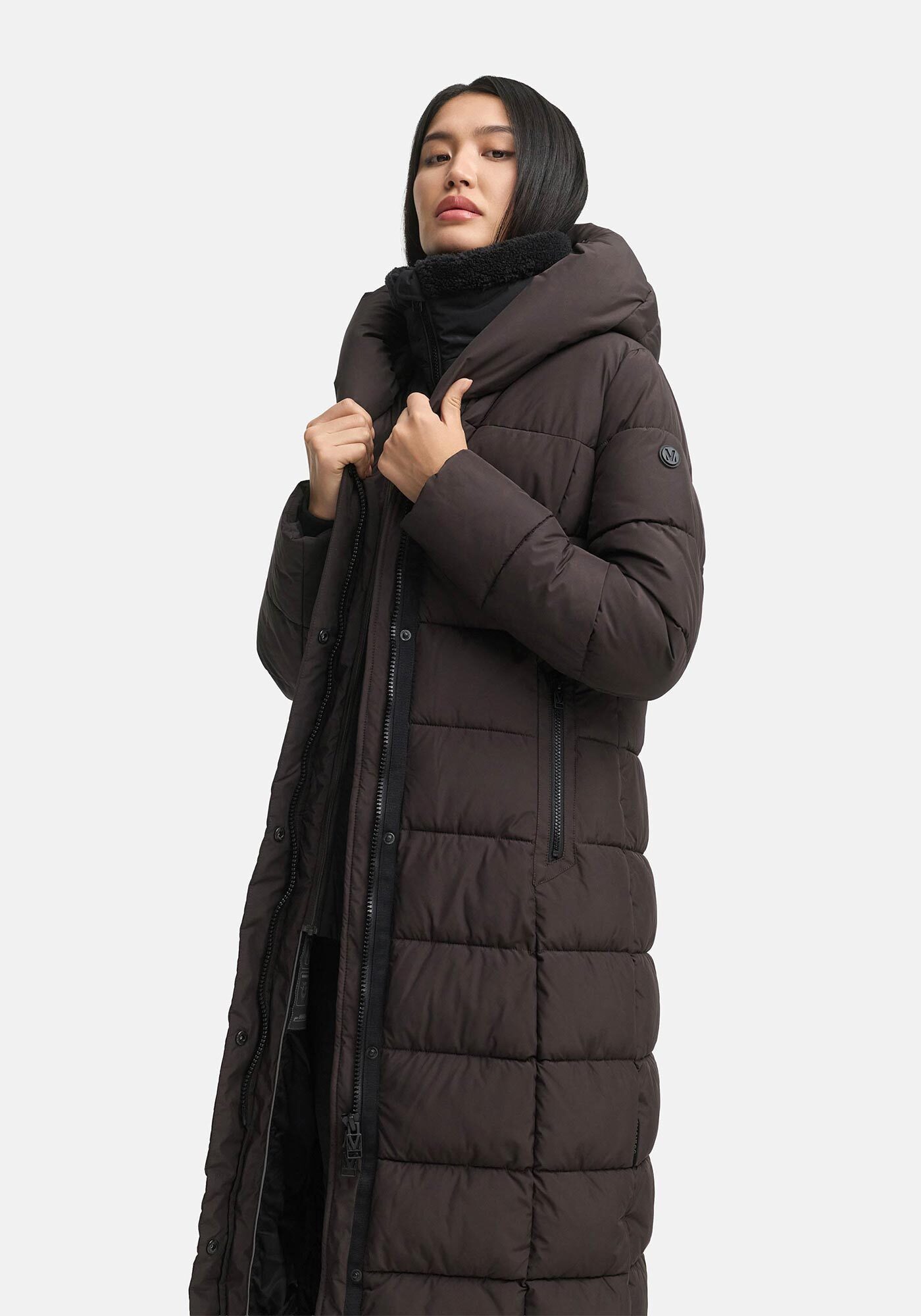 Marikoo Winterjacke Pakoraa extra langer Winter Mantel mit abnehmbaren Innenteil