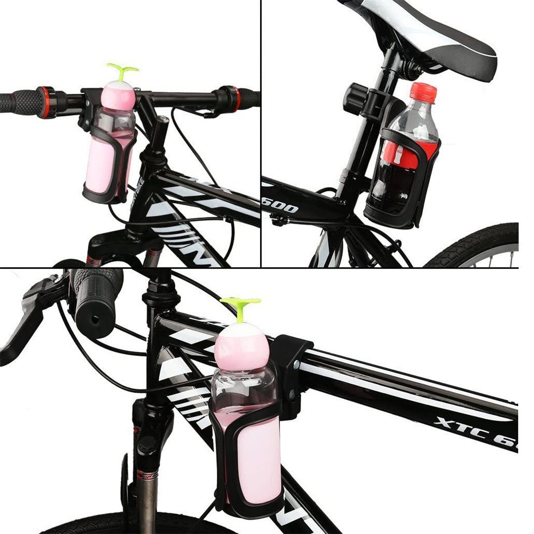 Fahrrad Flaschenhalter Universal-Getränkehalter für Kinderwagen Fahrräder Mountainbikes 360 Grad Rotation Rollstuh Getränkehalter für Kinderwagen Babyflasche Halter 