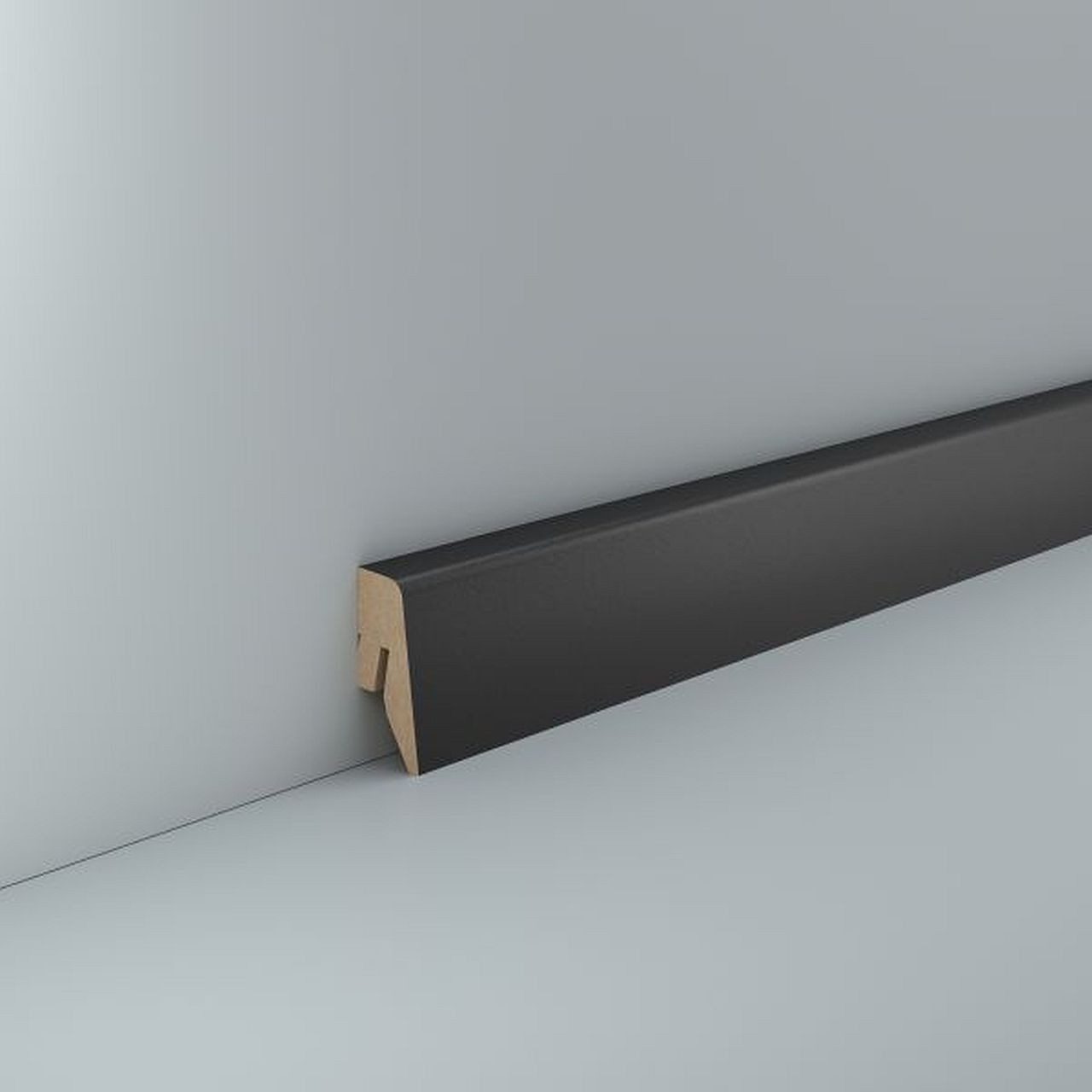 Südbrock Sockelleiste Sockelleiste schwarz MDF 15 x 40 Foliert Fußleiste Modern, L: 240 cm, H: 4 cm, 1-St.