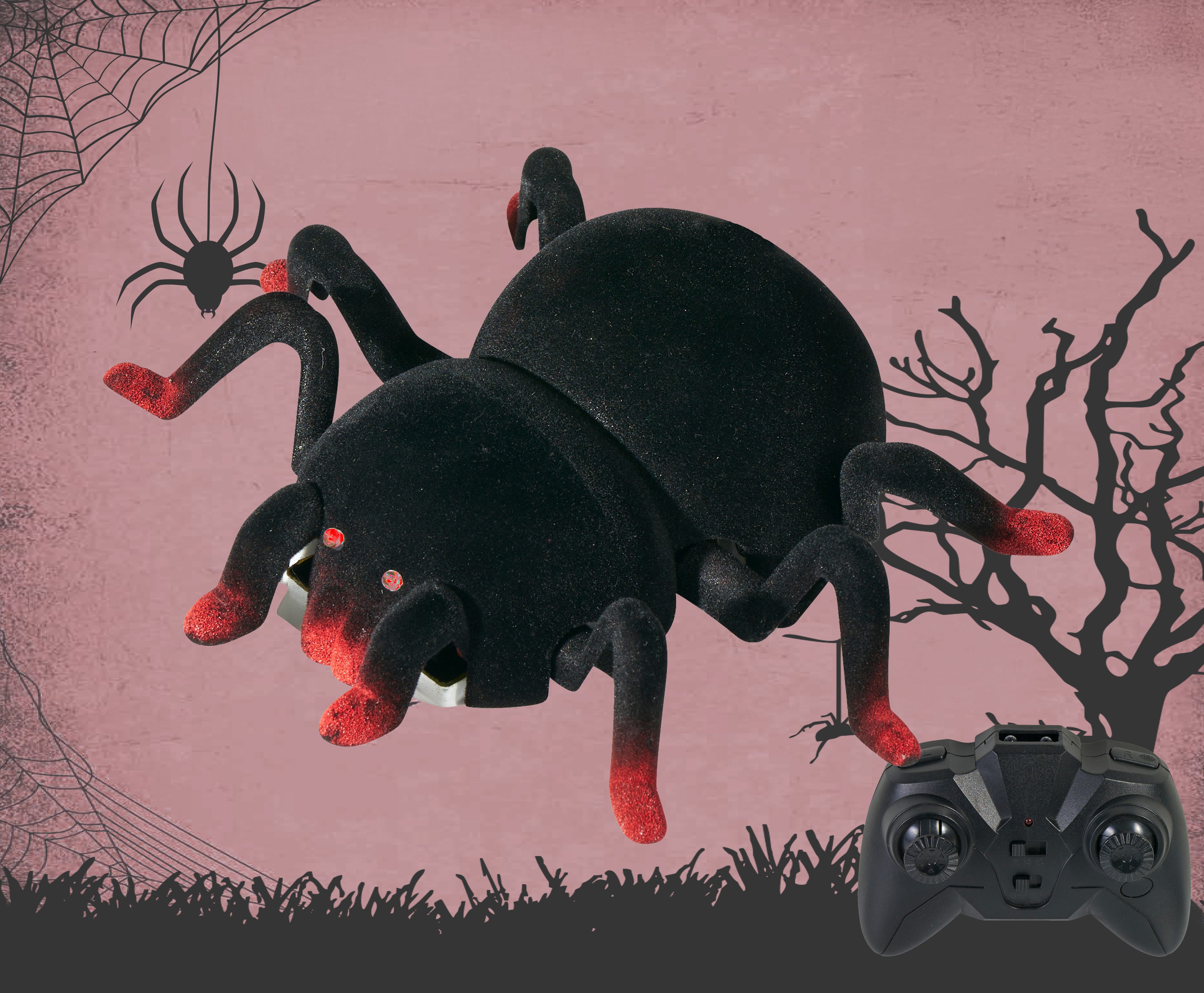 Northpoint Dekoobjekt Ferngesteuerte Halloween-Spinne Gruseleffekte Kletterfähig