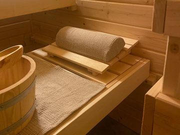 beties Halbrolle Leinen-Waffelpique Sauna, 1-tlg., Halb-Nackenrolle gefüllt ca. 15x33 cm 100% Leinen