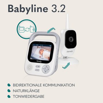lionelo Video-Babyphone BABYLINE 3.2, Set, Set, Reichweite 350m / FULL-HD-AUFLÖSUNG / Nachtmodus / Alarm