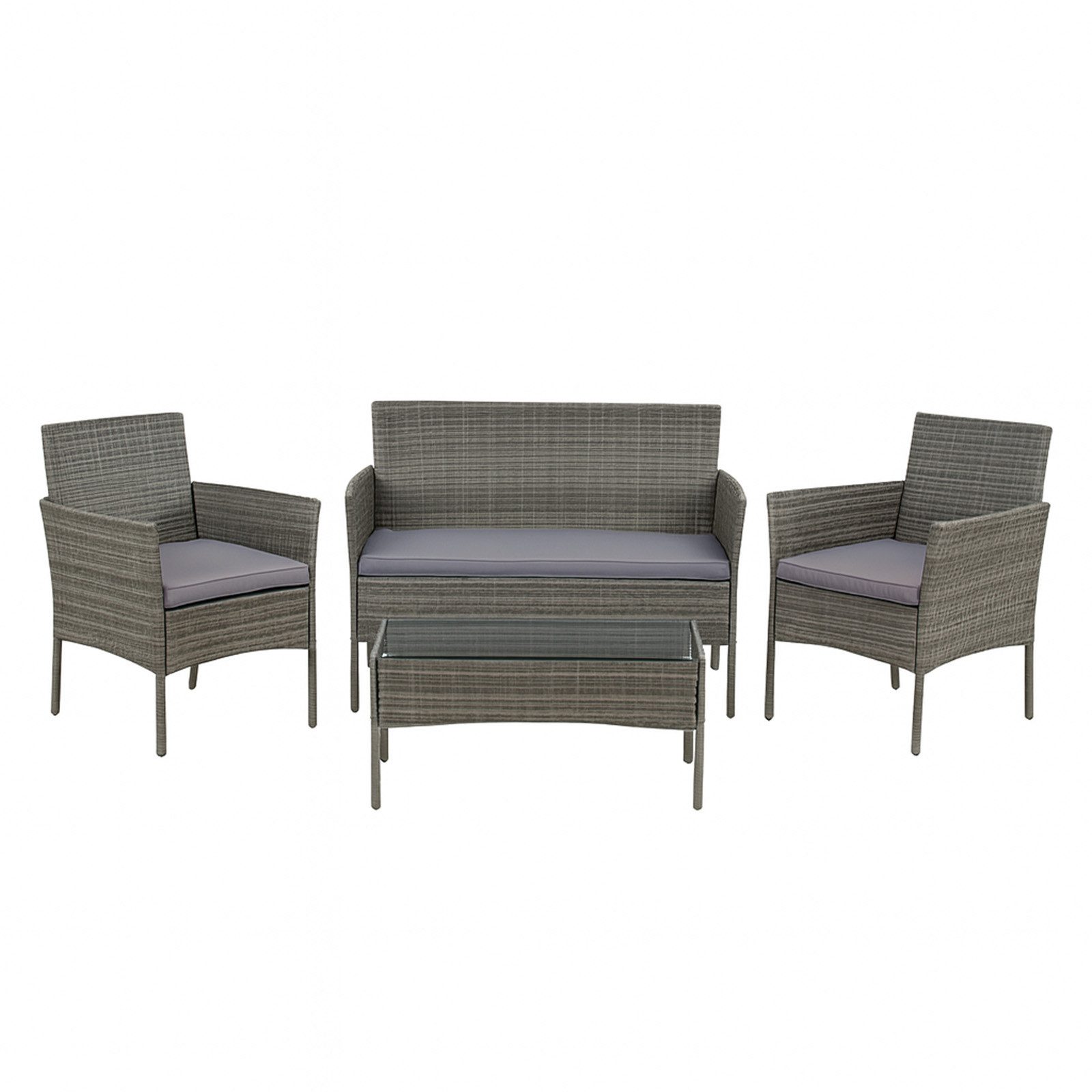 HTI-Living Gartenlounge-Set Gartenmöbel Grau 4-teiliges Set günstig online kaufen