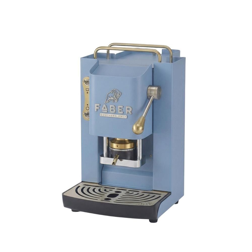 Faber Coffee Machines Kaffeepadmaschine Faber Pro Deluxe 3.0 Messing, ESE Pads, Messing-Details mit hochwertigem 3D-Logo
