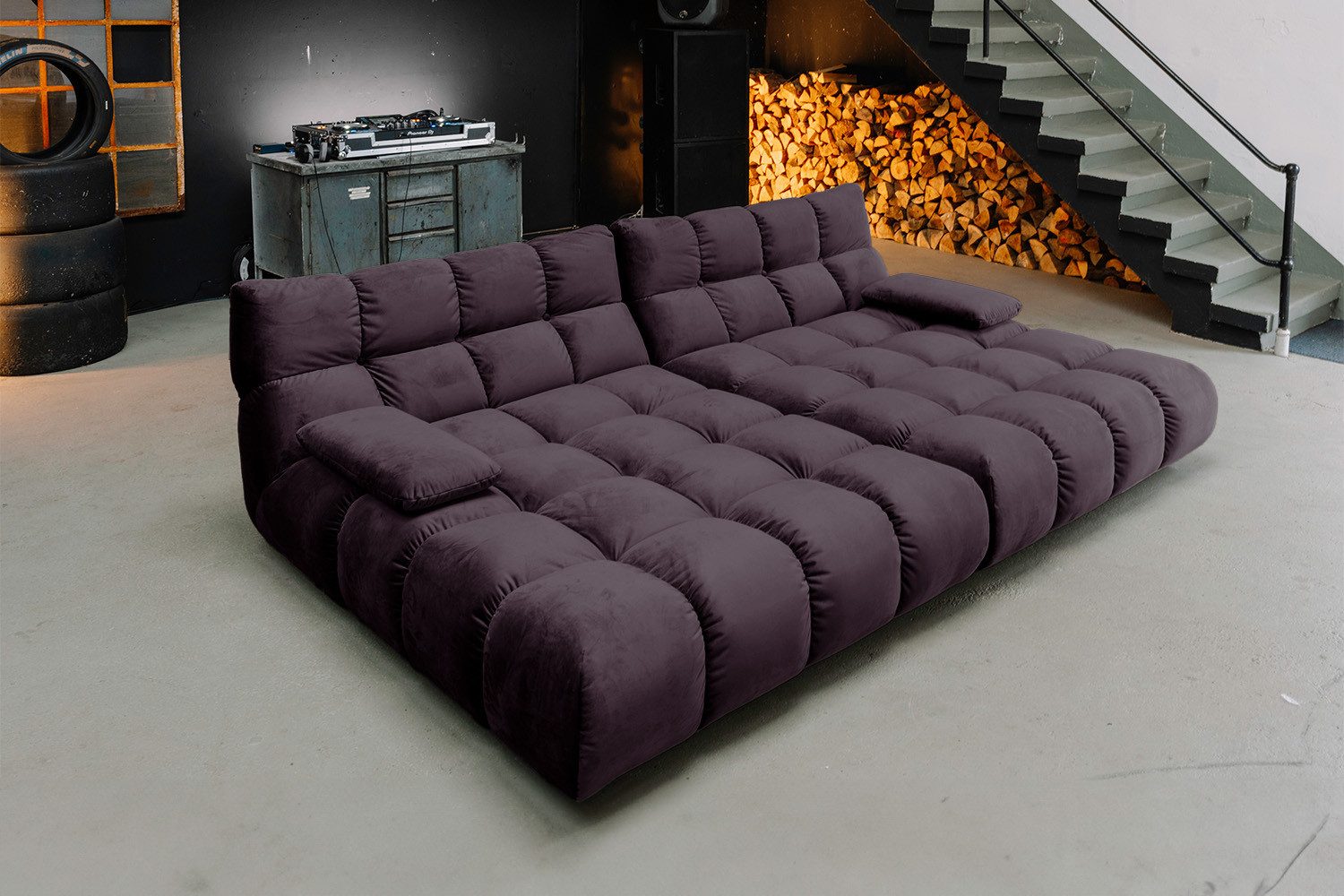 KAWOLA Big-Sofa VIVIEN Riesensofa Velvet - Entspannung pur - Modernes Wohnen, XXL Couch mit Samt Bezug – Maximaler Komfort, Top Design