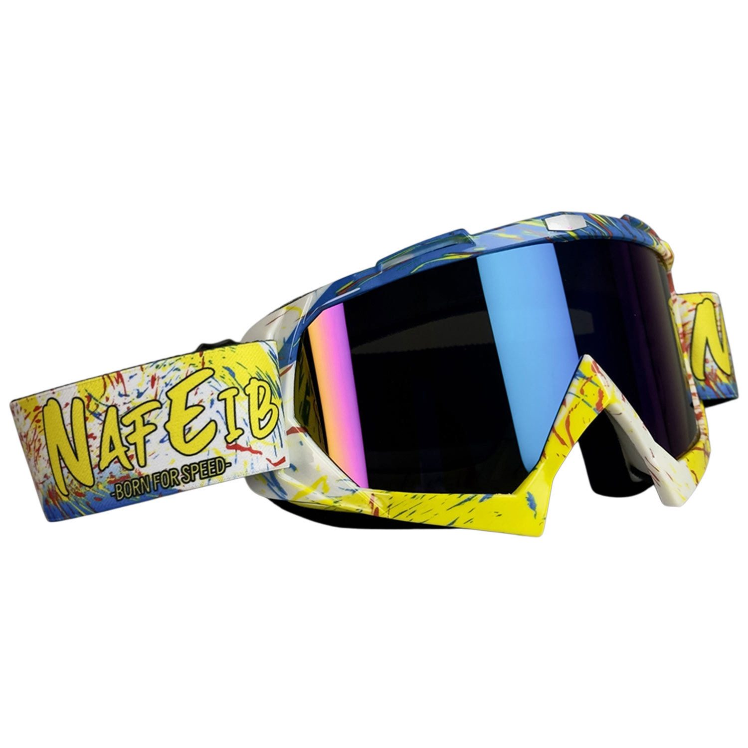 Refttenw Skibrille Einstellbar Motorradbrille,Skibrille,UV Schutzbrille,Sportbrille