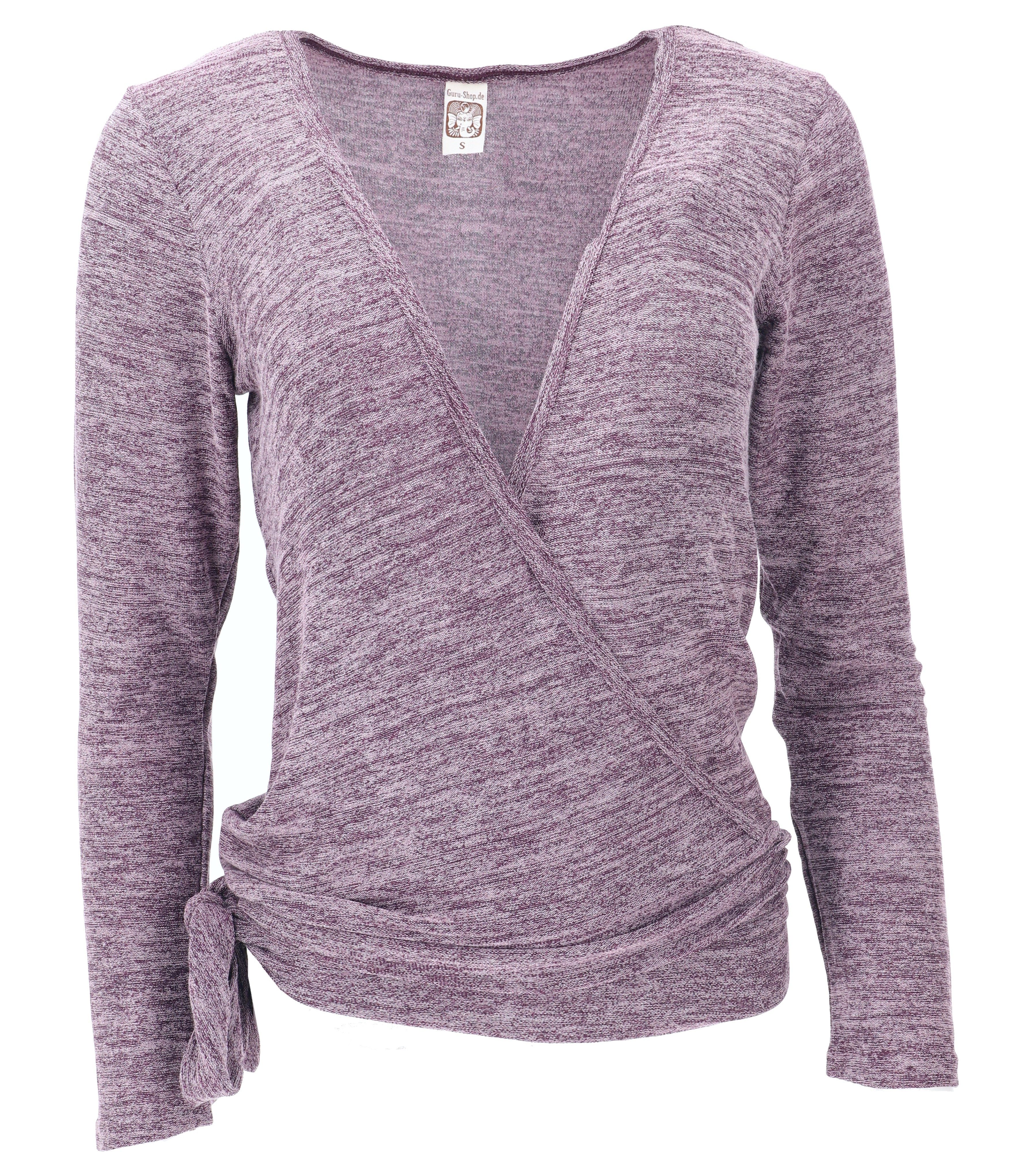 Guru-Shop Longsleeve Wickelshirt, Pullover, Wickeljacke, Yogashirt -.. alternative Bekleidung