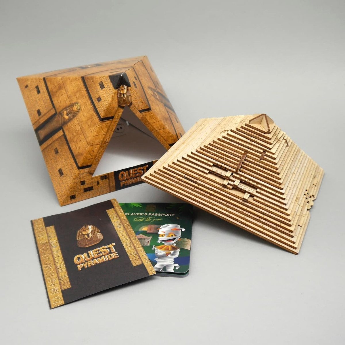 ESC, Escape Welt Spiel QUEST PYRAMIDE - tolles Escape-Puzzle, Knobelspiel, Holzspiel