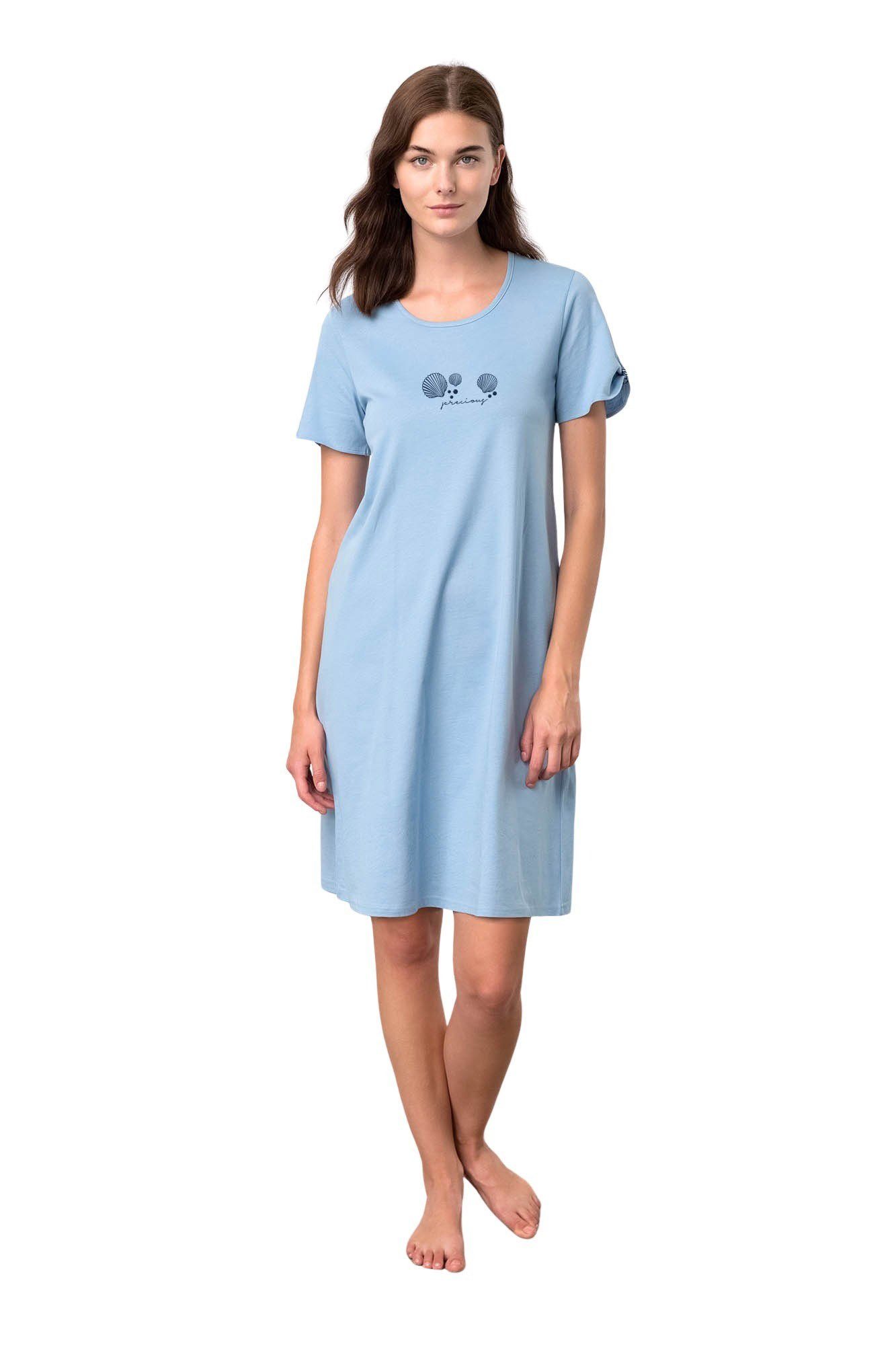 Vamp Nachthemd (Set, 1-tlg., Set) exquisites Damen Sleepshirt 95cm Nachthemd maritime Details