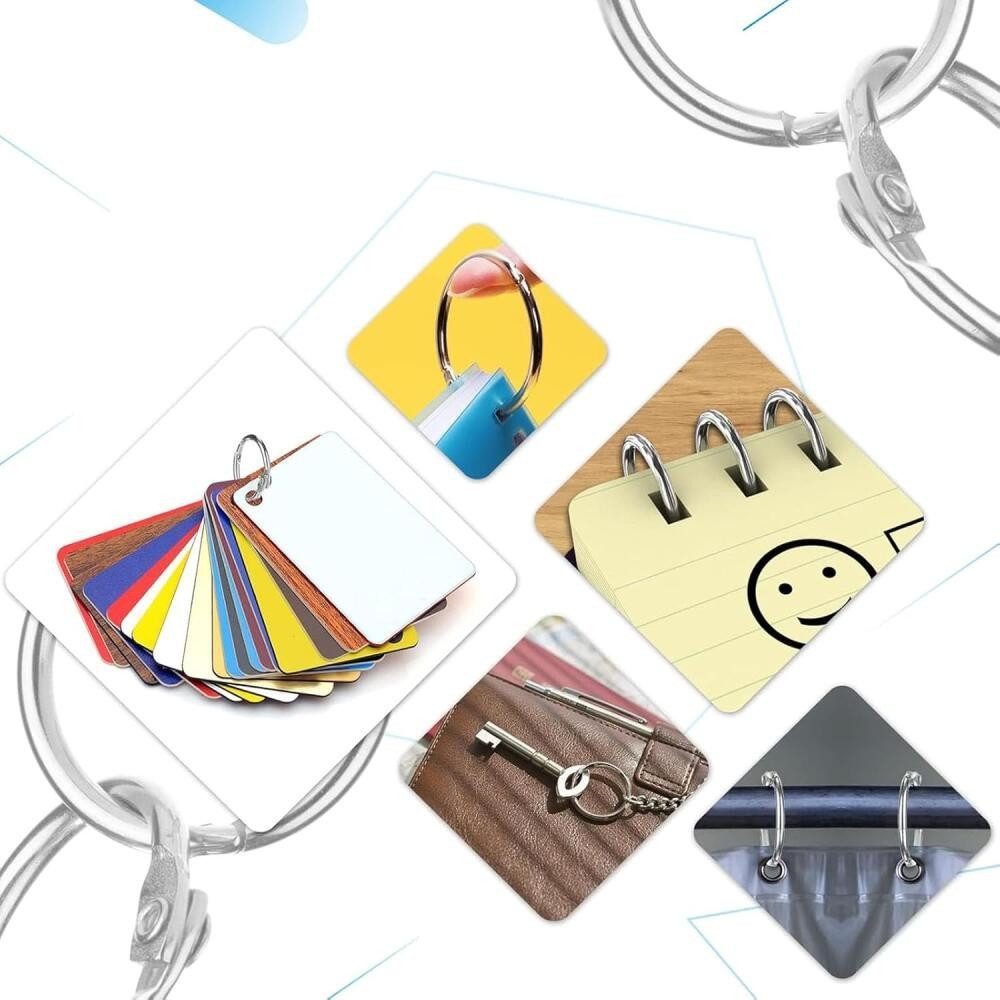 FELIXLEO Schlüsselanhänger Buchringe 120 Stück 22mm Metall Binder Ringe für Scrapbooking (360-tlg)
