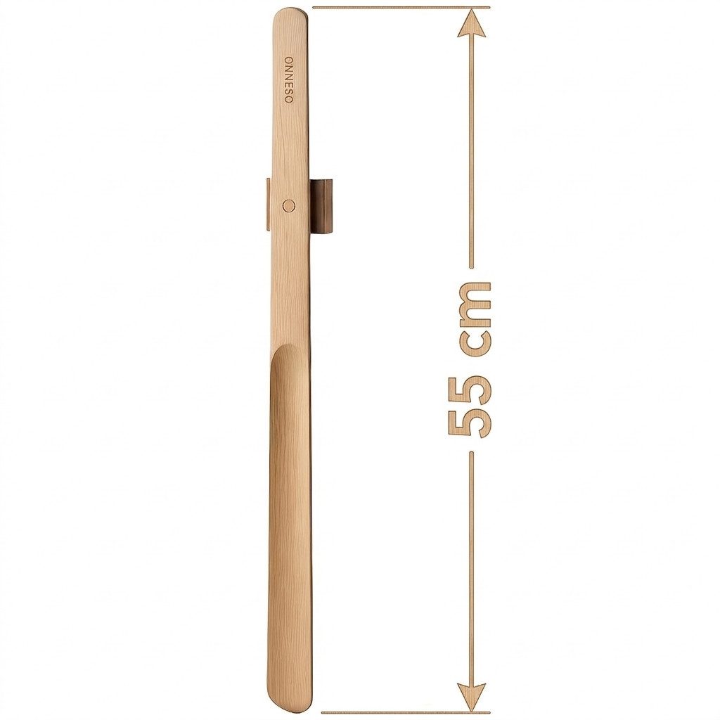 Holz Lichter Schuhlöffel Schuhanzieher Holz lang 55,5 cm verschiedene Varianten, Magnet-Halterung – Massivholz Naturfarbe – Bild 5 von 5
