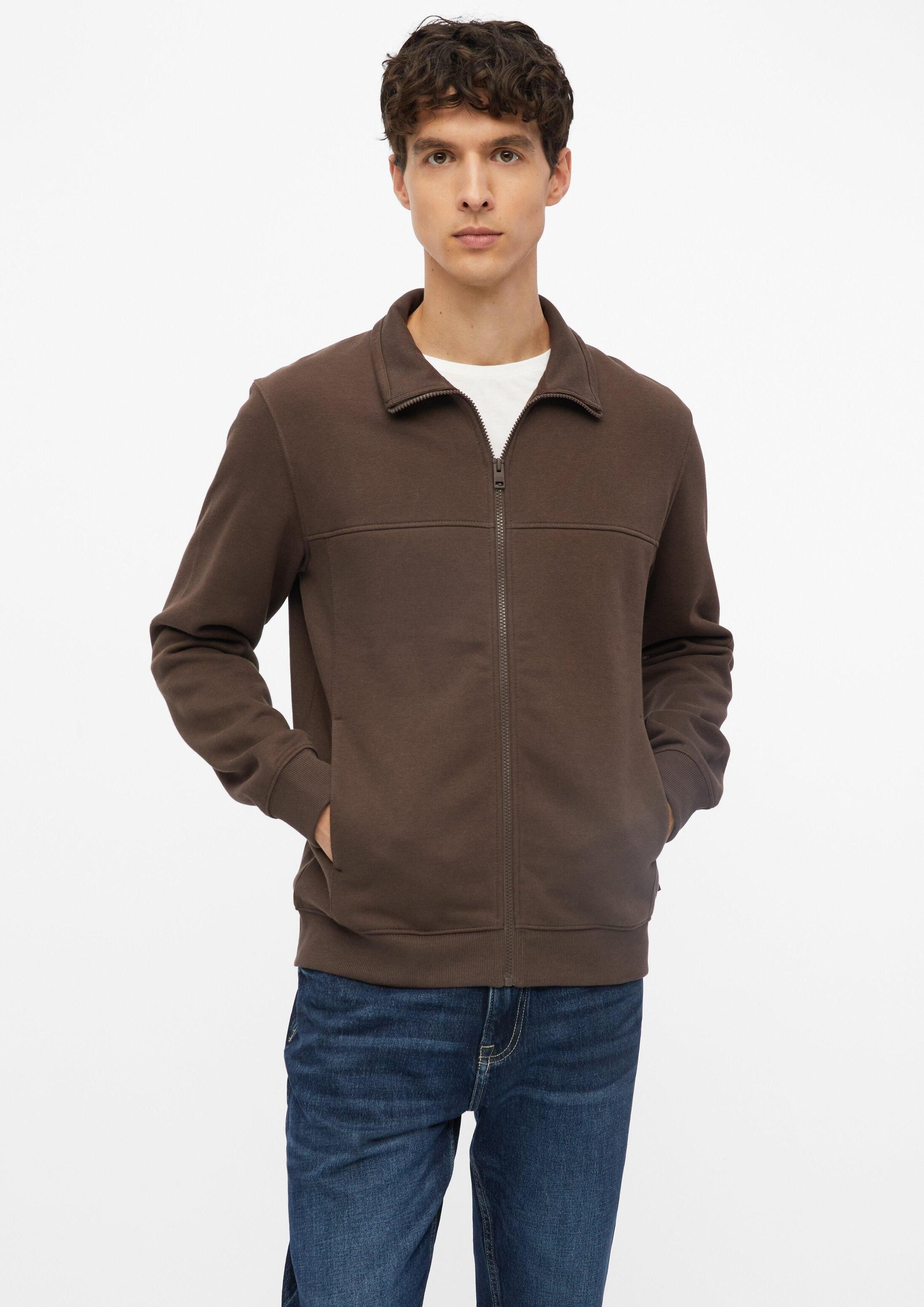 s.Oliver Sweatjacke Sweatshirt Jacke Sweatjacke mit Stehkragen und Eingrifftaschen