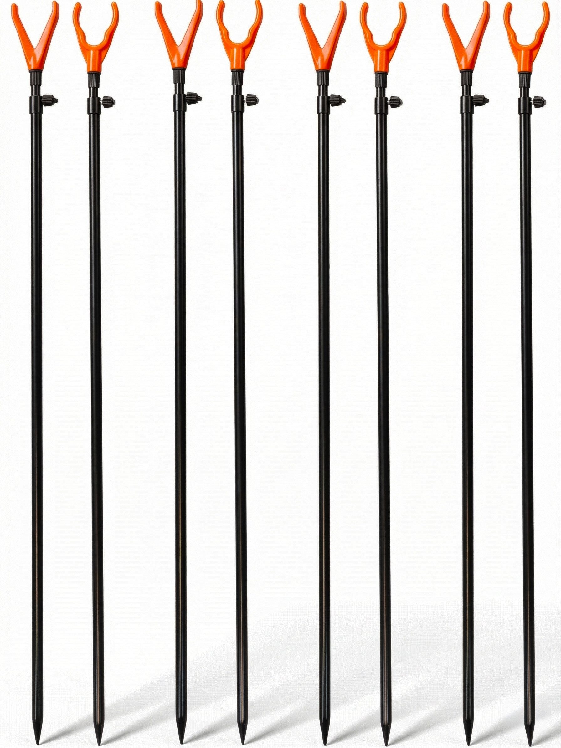 Paradox Fishing Rutenständer Rutenständer 4/8 Stück, (8-tlg., höhenverstellbar, höhenverstellbar 70-110cm, Signalkopf, stabil, Universalgewinde)