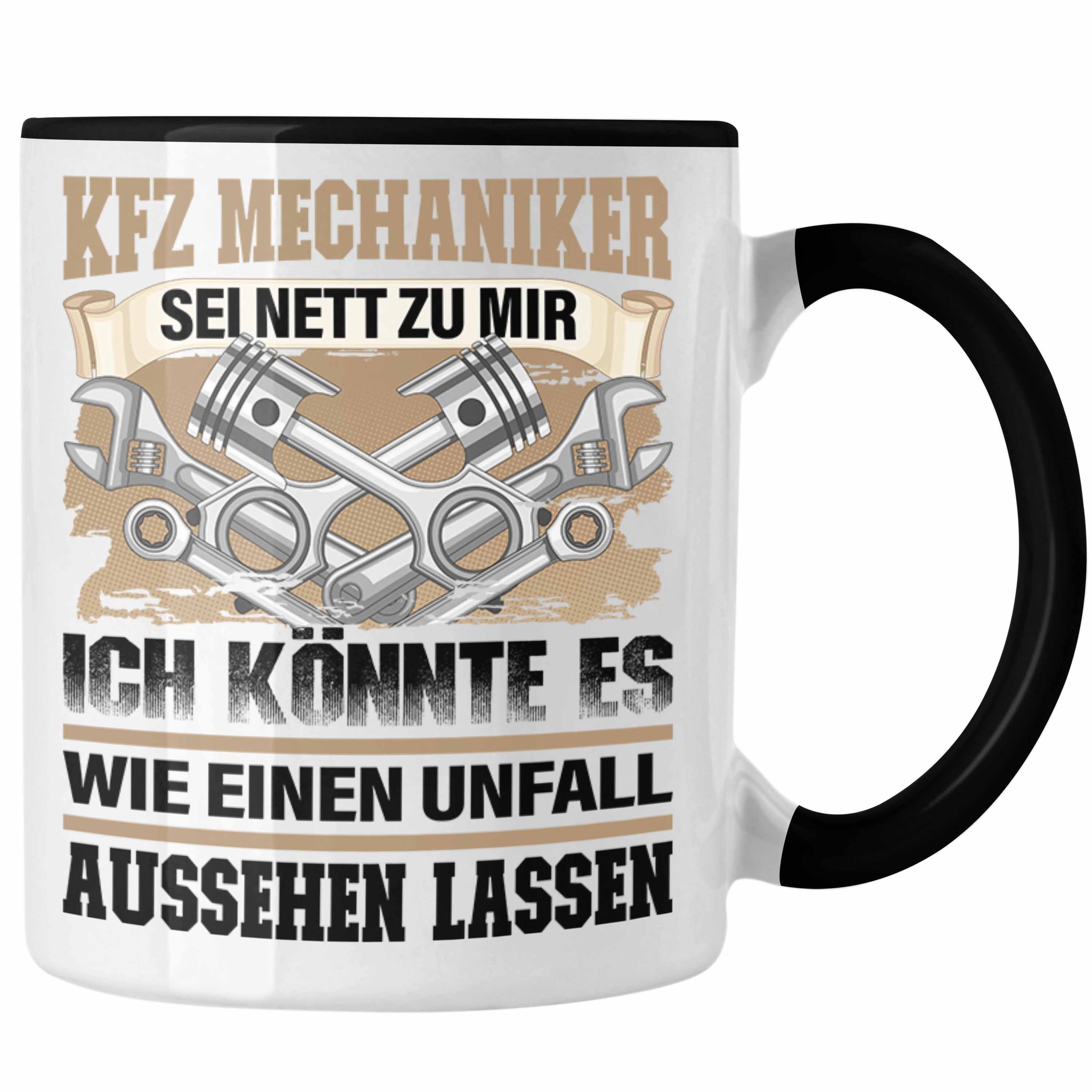 Trendation Tasse Trendation - KFZ Mechaniker Tasse Geschenk Lustig Spruch Männer Ich Kö Schwarz | Teetassen