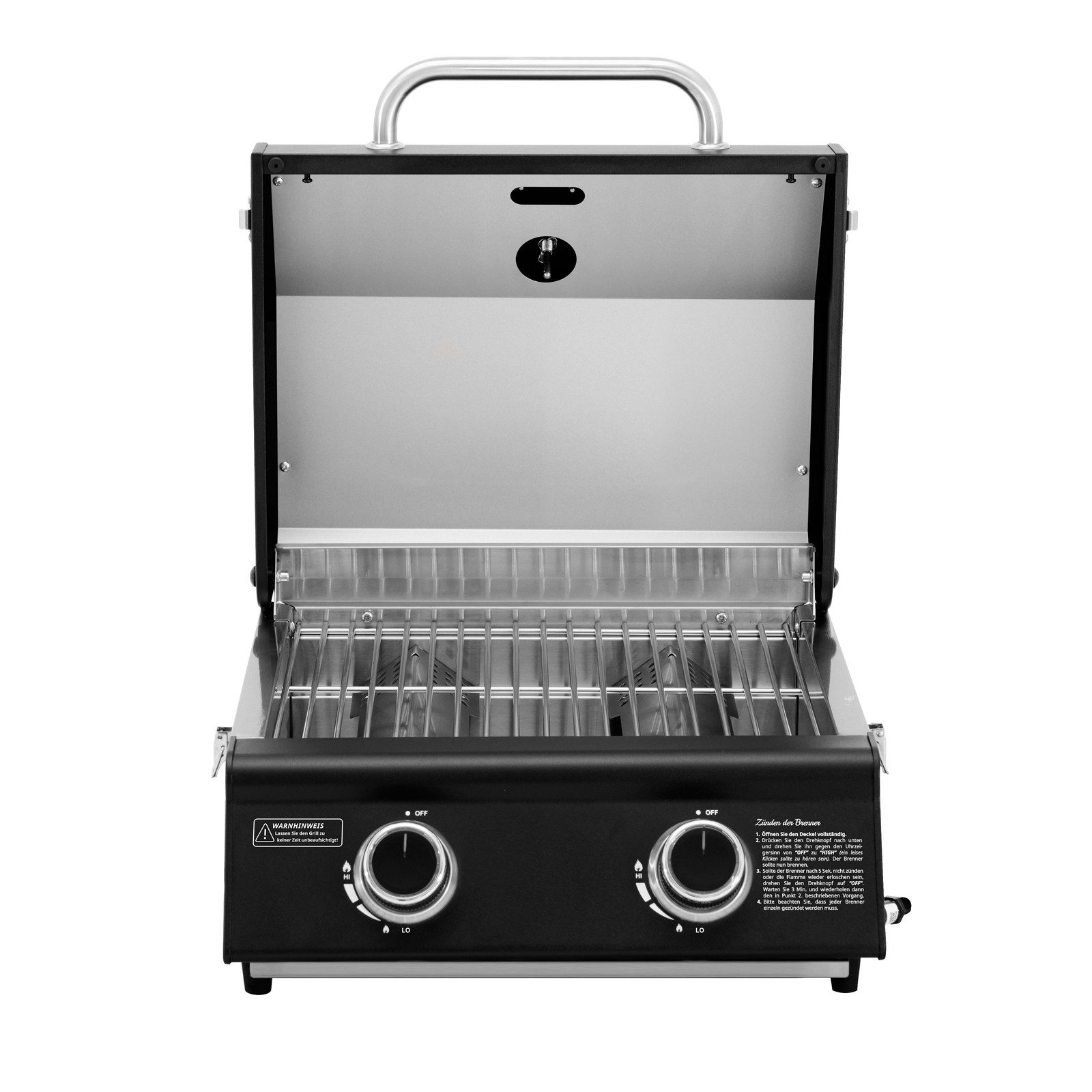 TAINO Gasgrill, PLATINUM COMPACT DARK Tischgrill, doppelwandiger Deckel, Piezozündung