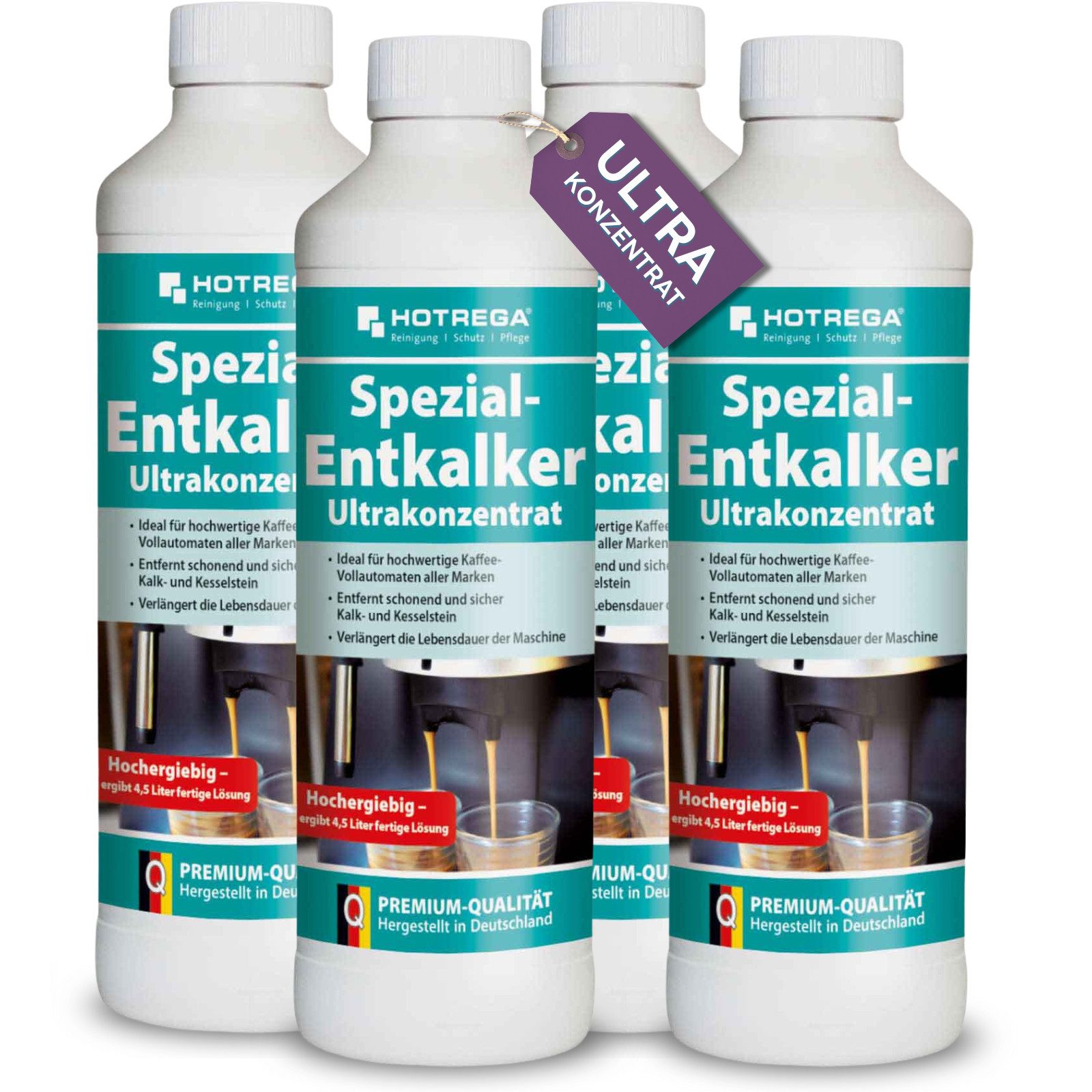 HOTREGA® Spezial Entkalker Kaffeemaschine reinigen Kalkentferner 500ml Konz. Kalklöser