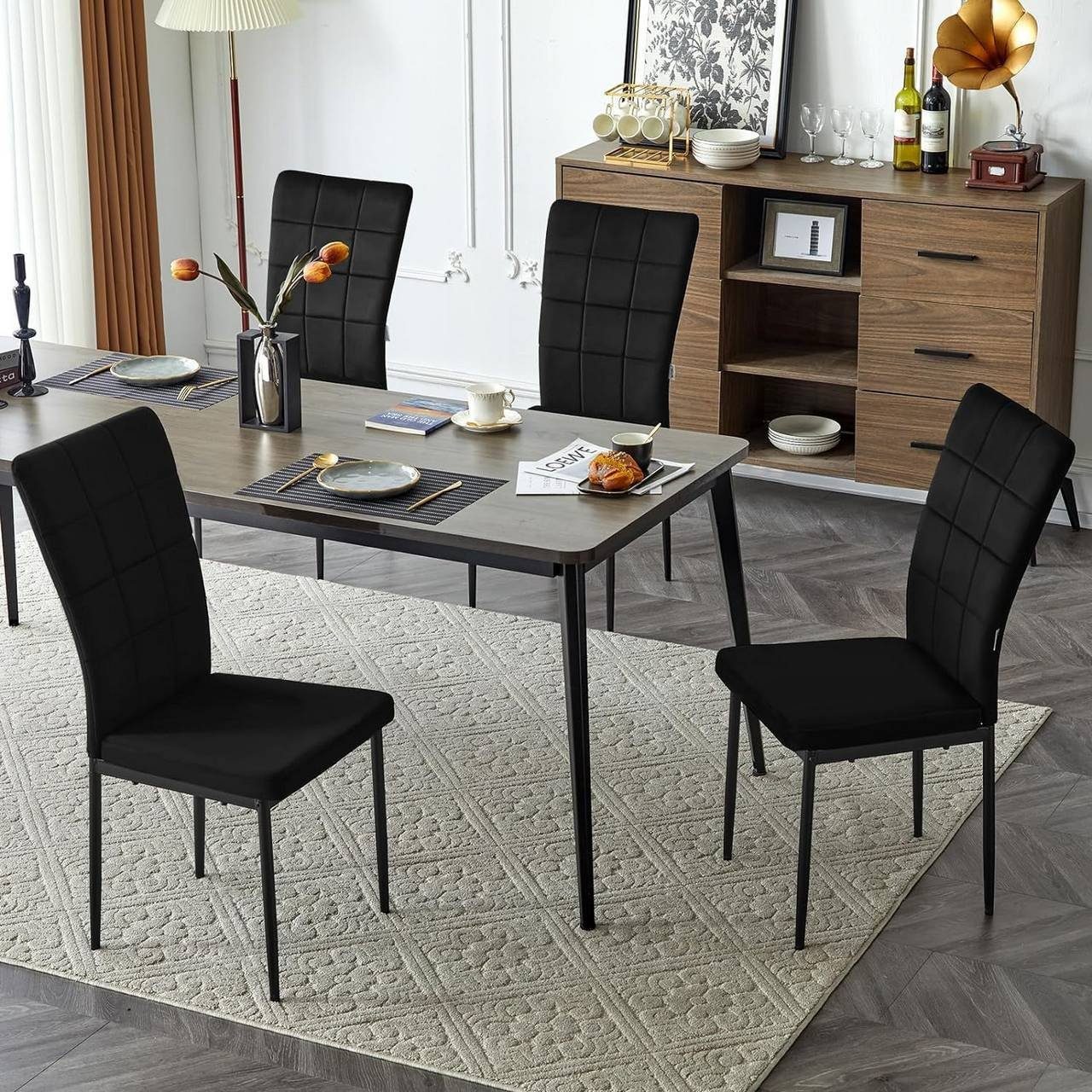 Woltu Esszimmerstuhl (Set, 4 St), Esszimmerstühle 4er Set, mit hoher Rücken günstig online kaufen