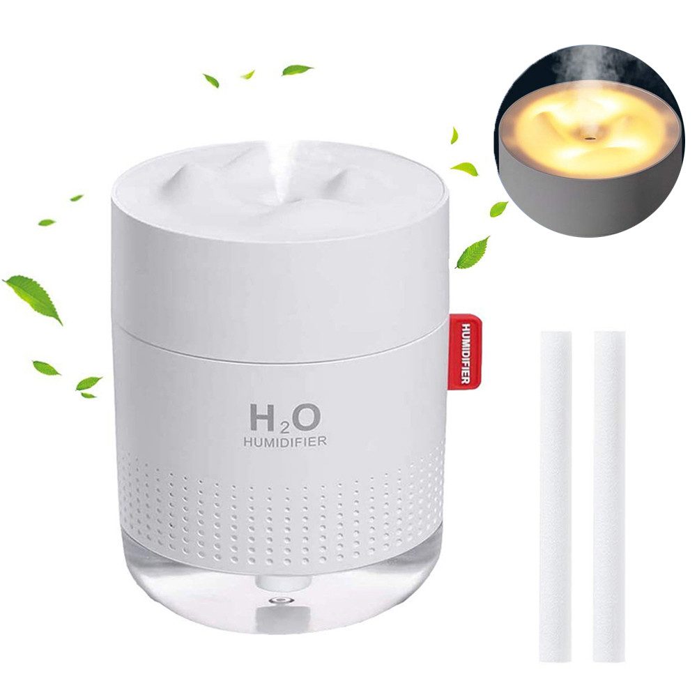 Luftbefeuchter 450 ml kleiner Raumbefeuchter Humidifier Aroma Diffuser mit Nachtlicht