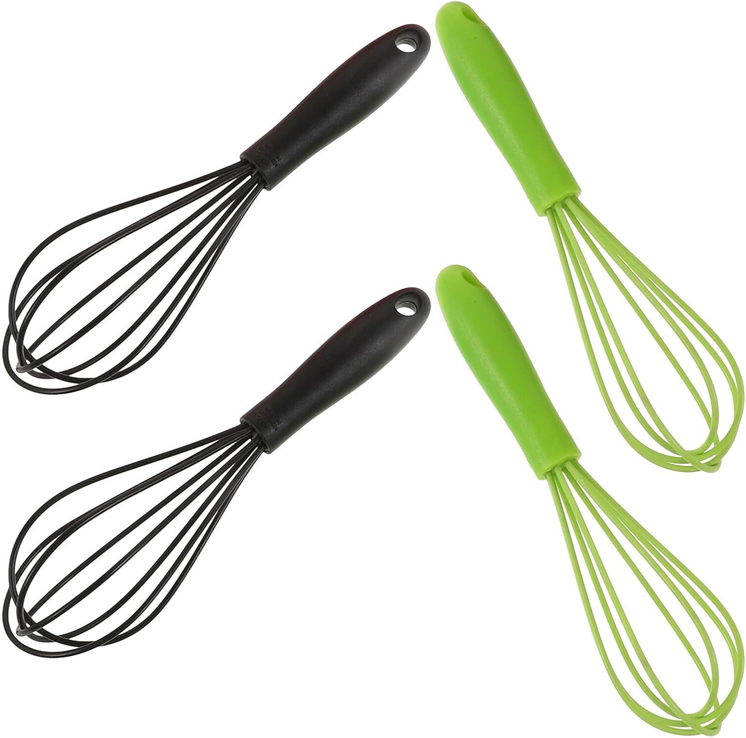 FELIXLEO Schneebesen 4 Stück Mini Schneebesen 6 Zoll Edelstahl Silikon zum Kochen