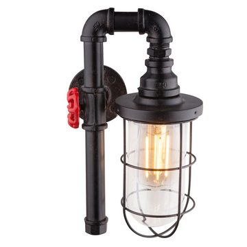 etc-shop Wandleuchte, Leuchtmittel nicht inklusive, Industrie Design Wand Strahler Beleuchtung Wasser Rohr Leitung Lampe