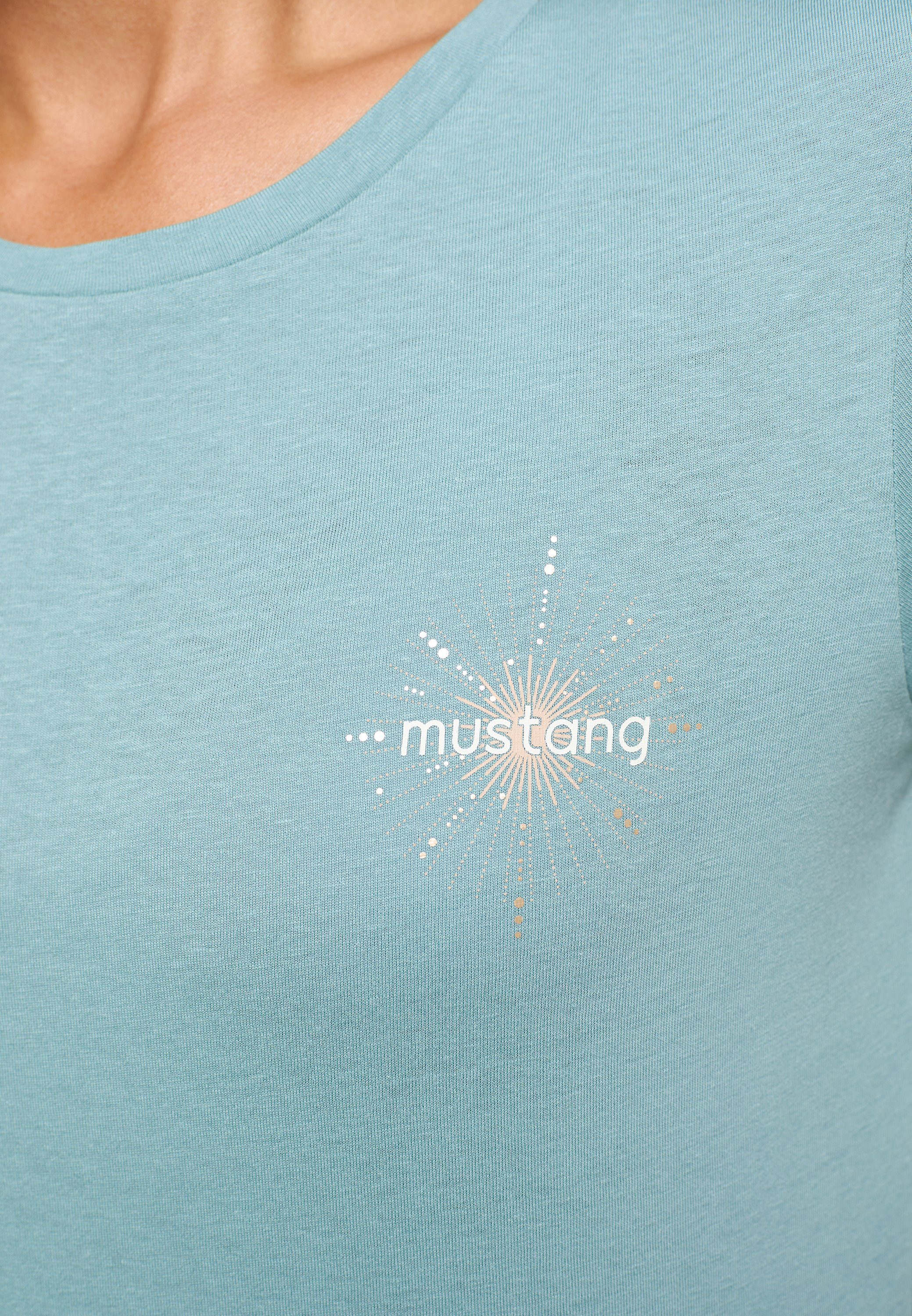 MUSTANG T-Shirt Mustang Chestprint blau T-Shirt Style Alexia C