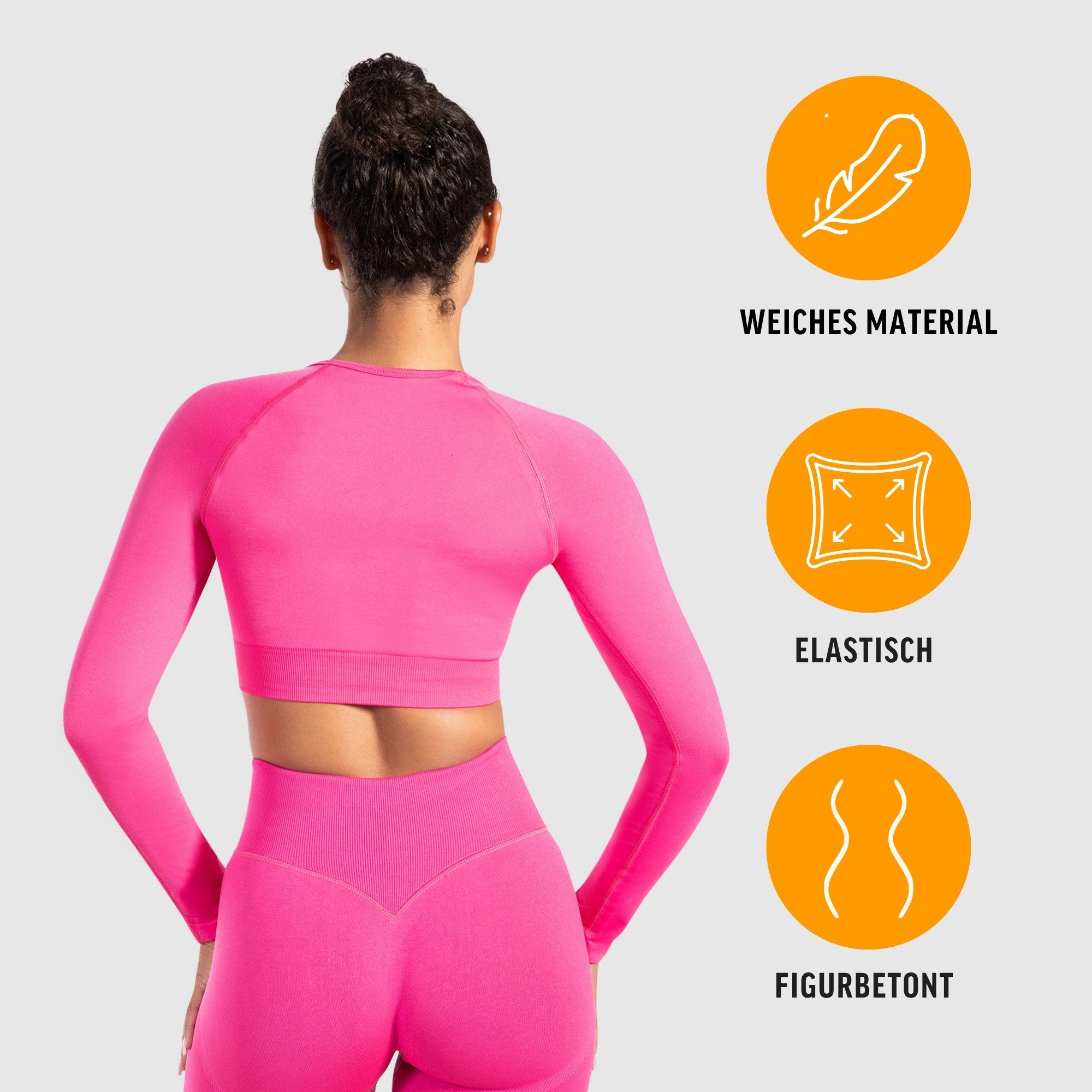 Smilodox Longsleeve Maysa, Crop Shirt Langarmshirt Shaped Fit Gym, Yoga & A günstig online kaufen