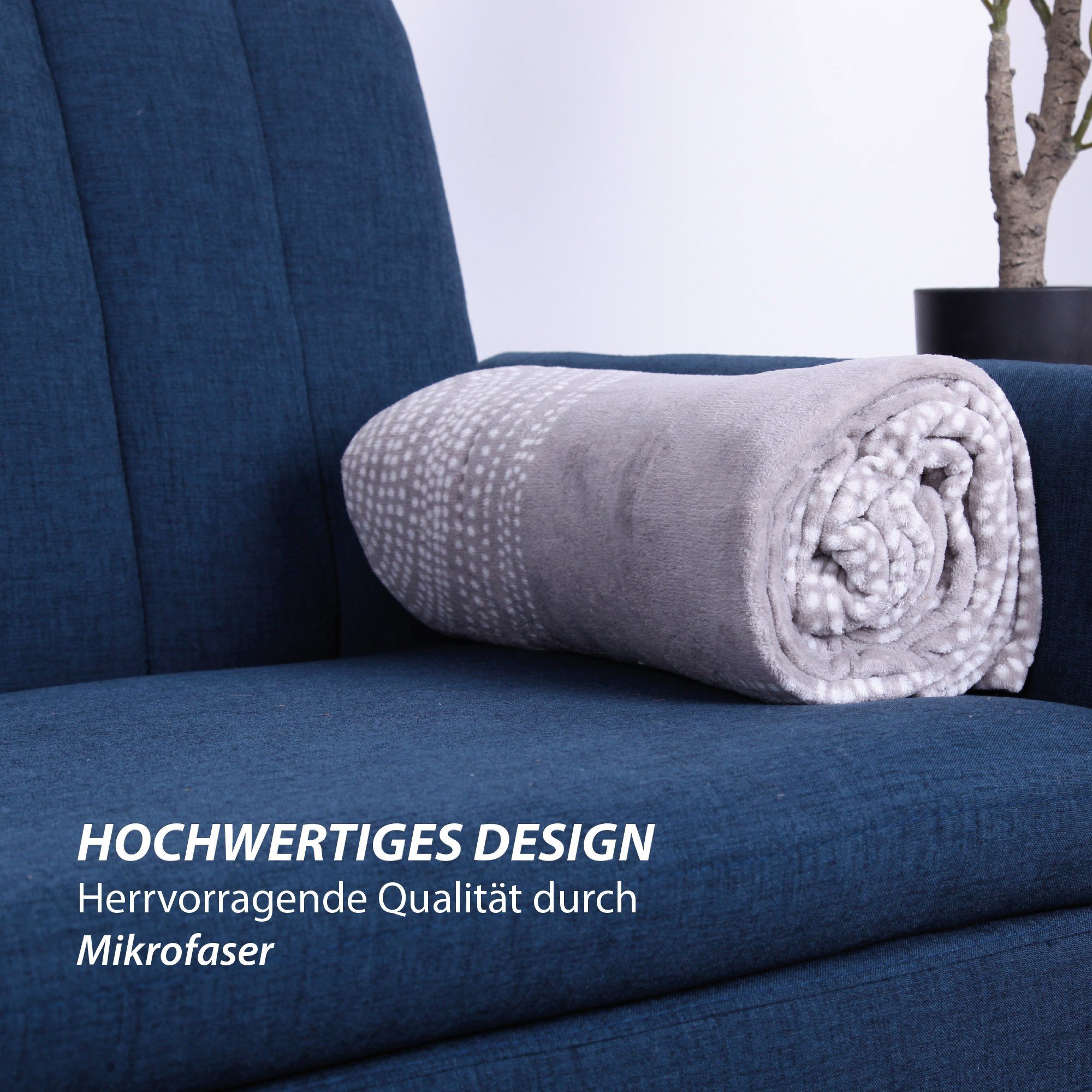 Wohndecke aus Mikrofaser 150x200cm, Bestlivings, kuschelweich (Cashmere-Feeling), 100% Polyester, 30°C waschbar – Bild 5 von 5