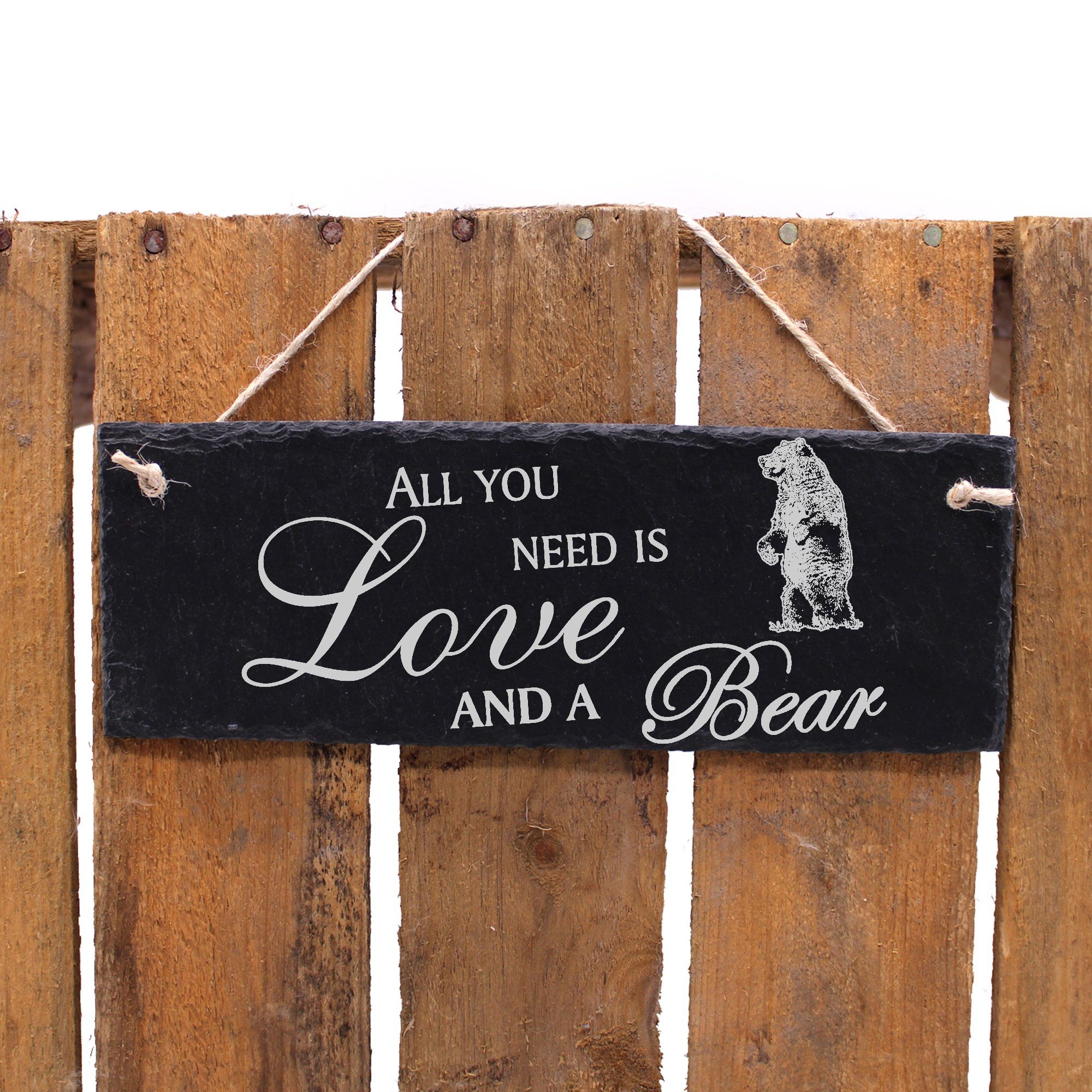 Dekolando Hängedekoration stehender Bär 22x8cm Bear All you and need Love is a