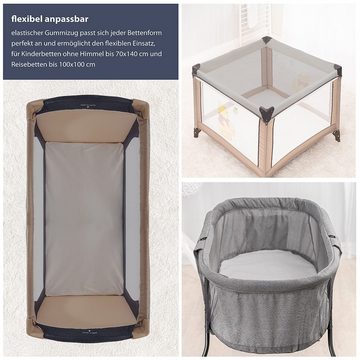 Zamboo Baby-Reisebett Universal - Grau, 1-tlg., Insektenschutz / Mückennetz für Baby Reisebett Moskitonetz Babybetten