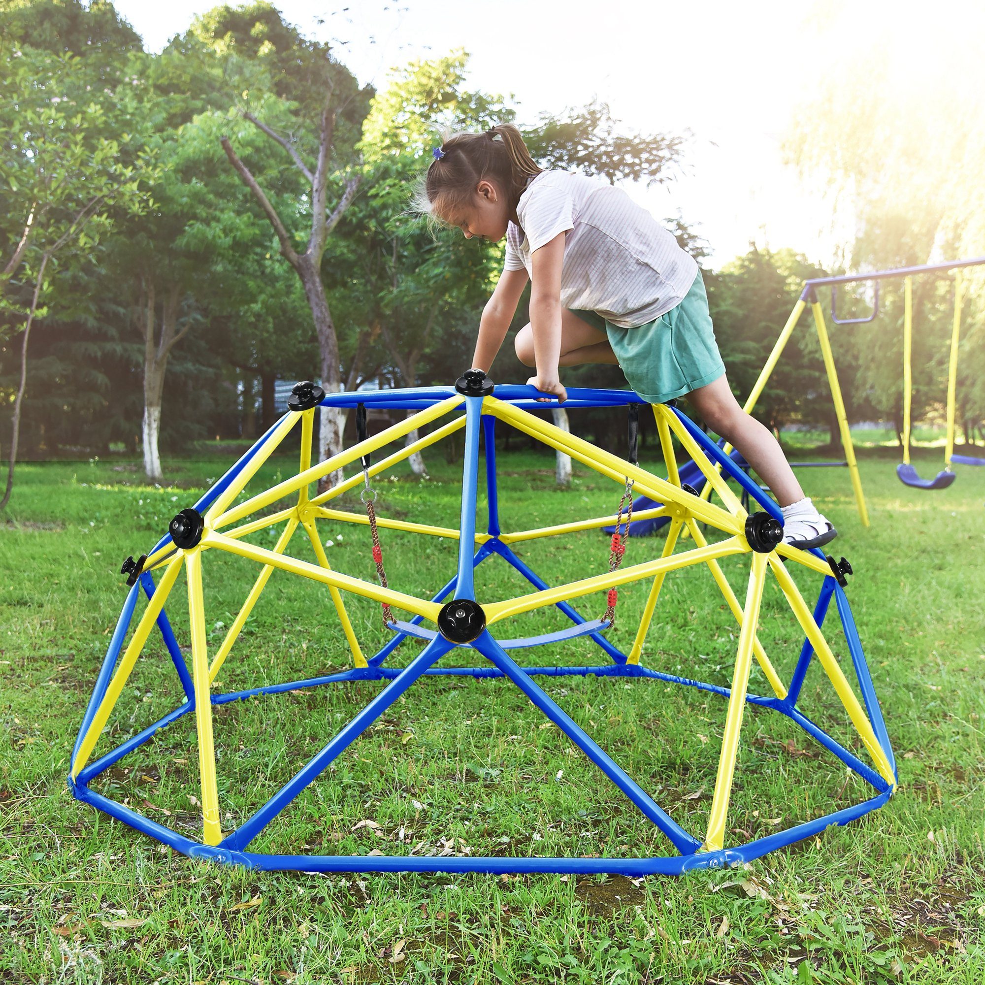 Celya Klettergerüst 8ft Kletterkuppel Schaukel Ergonomische
