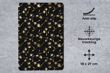 MuchoWow Mauspad Muster - Saatgut - Gold (1-St), Gaming, Mousepad, Büro, 18x27 cm, Mausunterlage